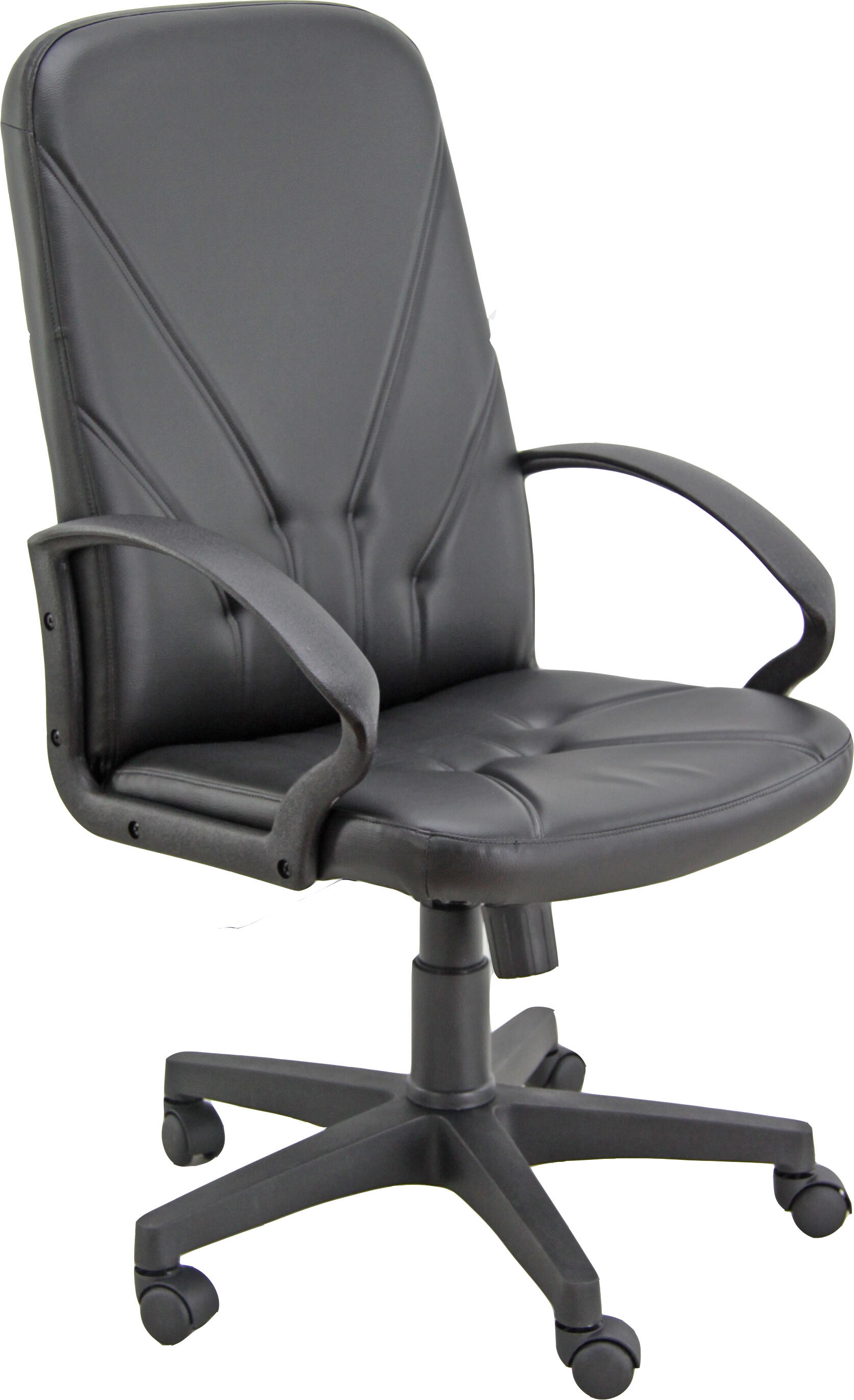 Sillón dante de cuero negro con reposabrazos