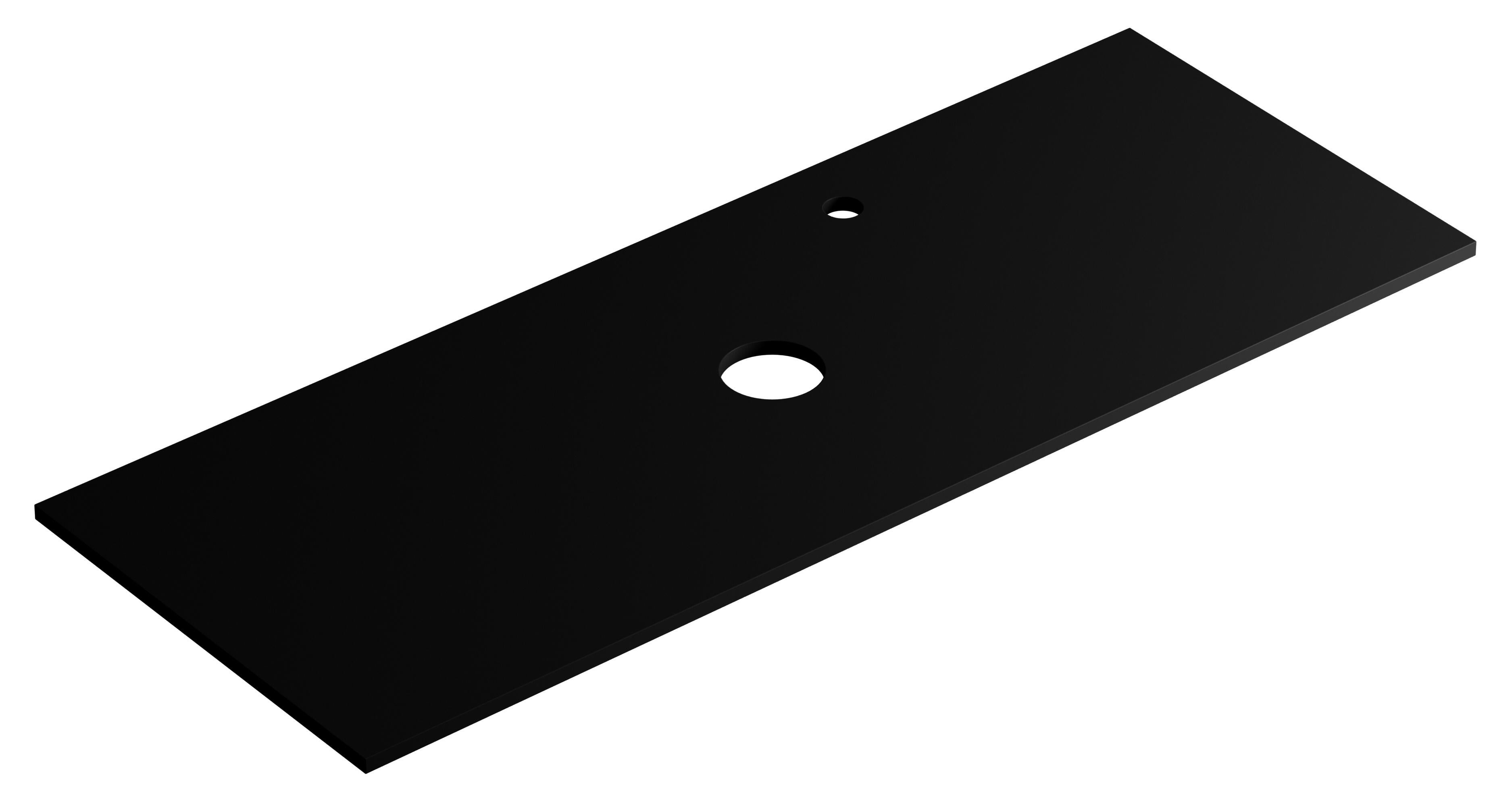 Encimera lavabo tecolor negro 120x46x1.5 cm