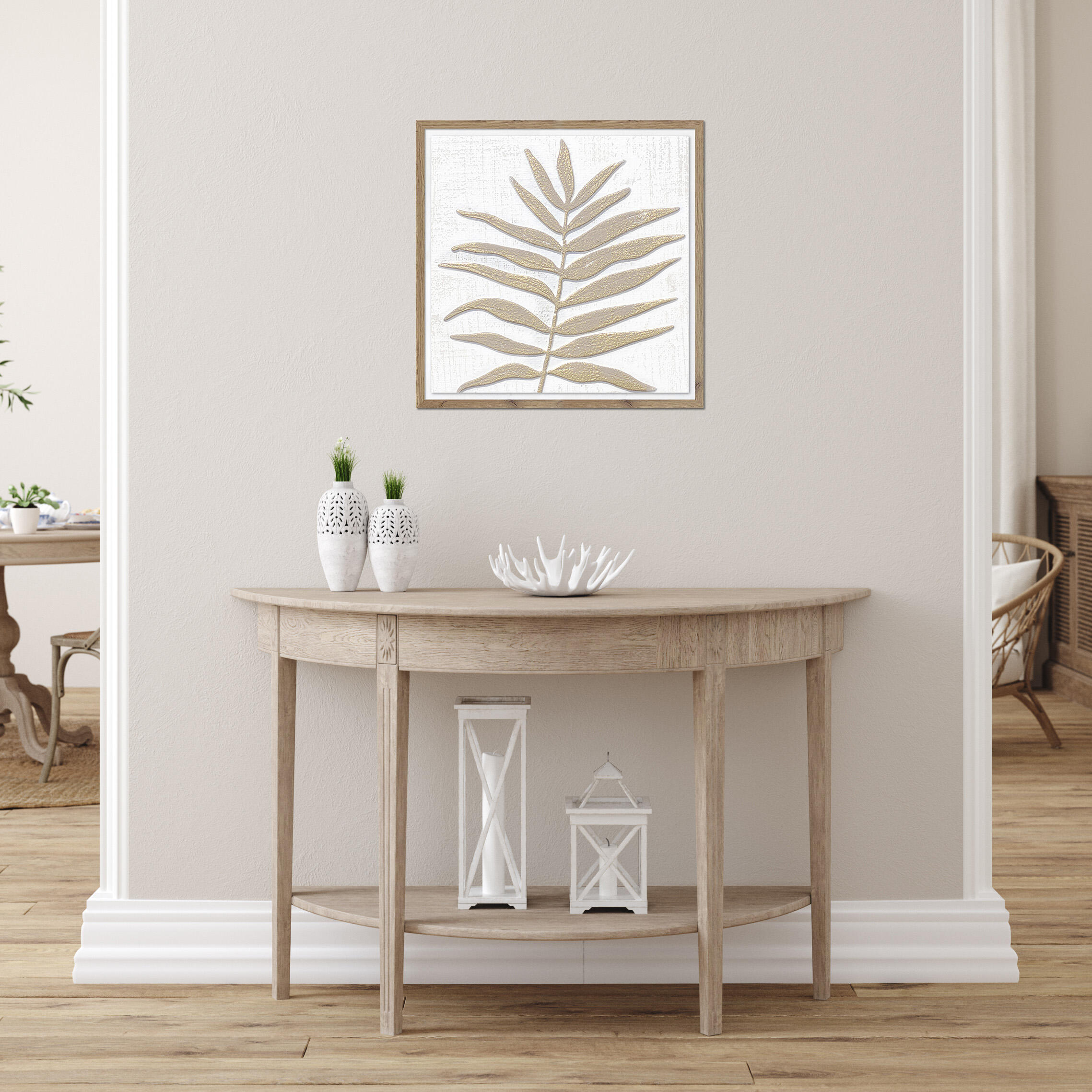 Lienzo relieve bcn roble hoja b 50x50 cm