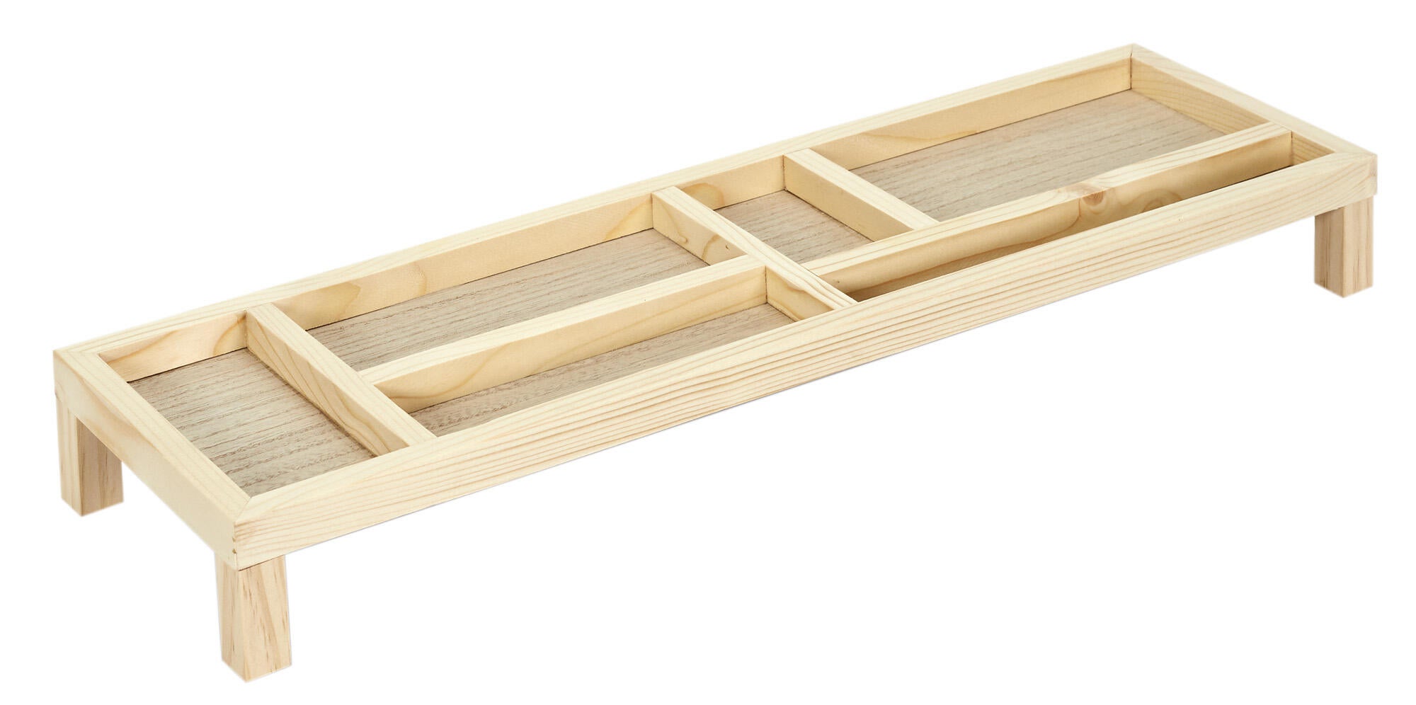 Bandeja organizador de bambú color madera de 15x52x6cm