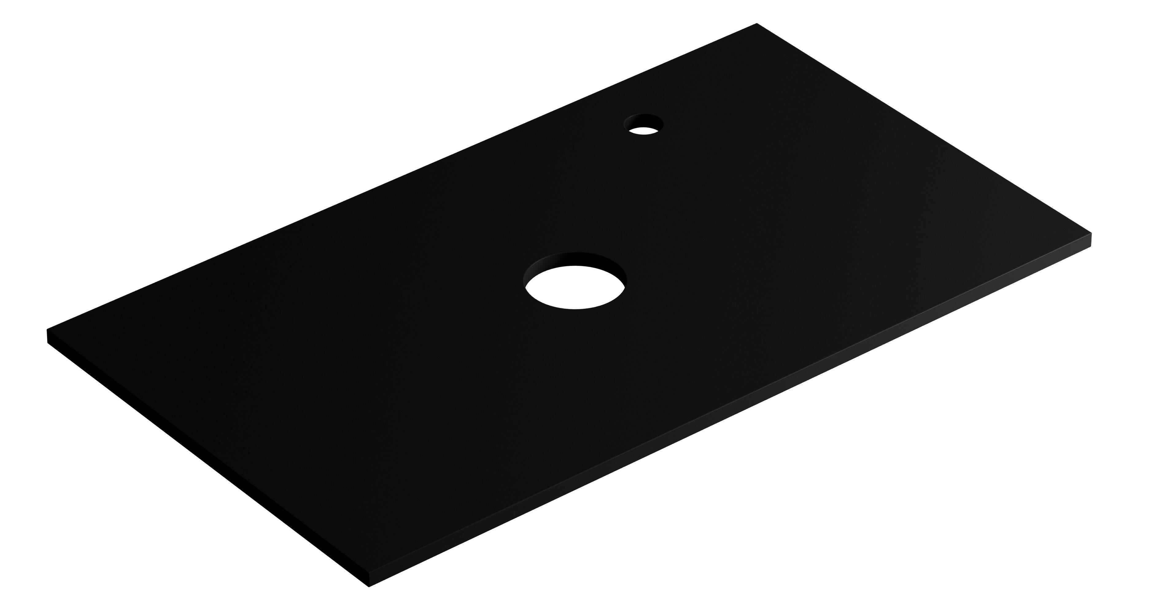 Encimera lavabo tecolor negro 80x46x1.5 cm