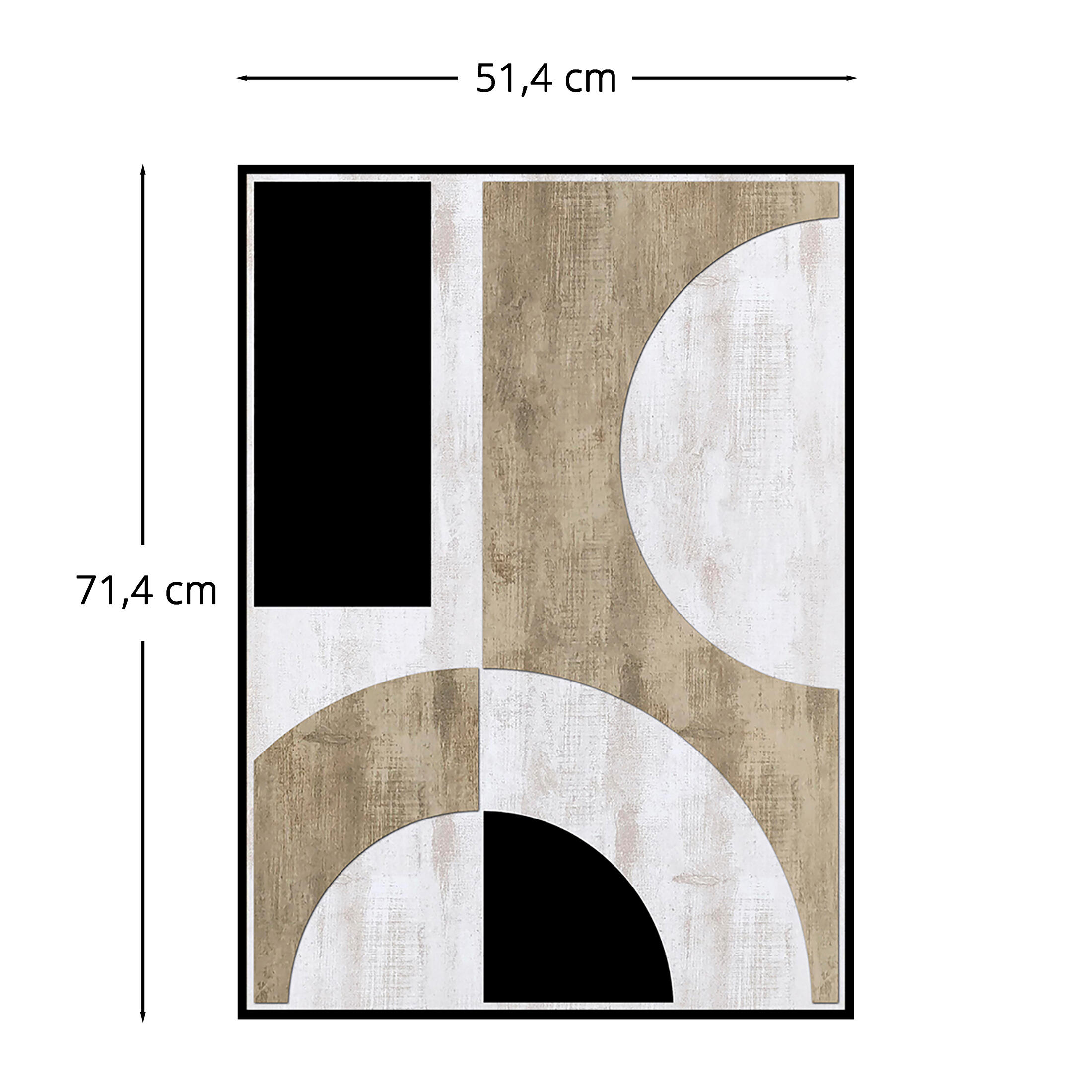 Quadro com moldura Deco Line Abstrato geo a 50x70 cm preto - 6