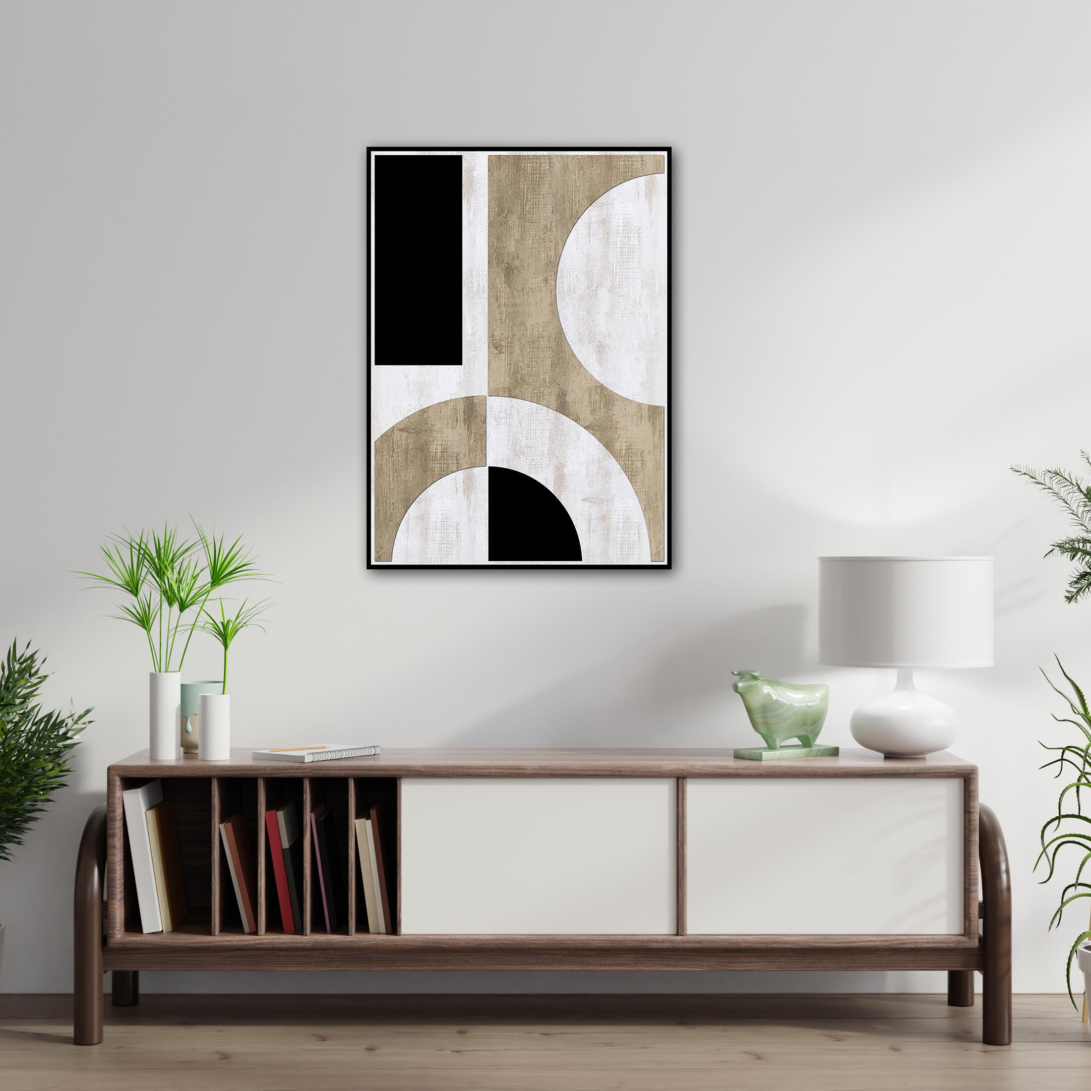 Lienzo deco line negro abstracto geo a 50x70 cm