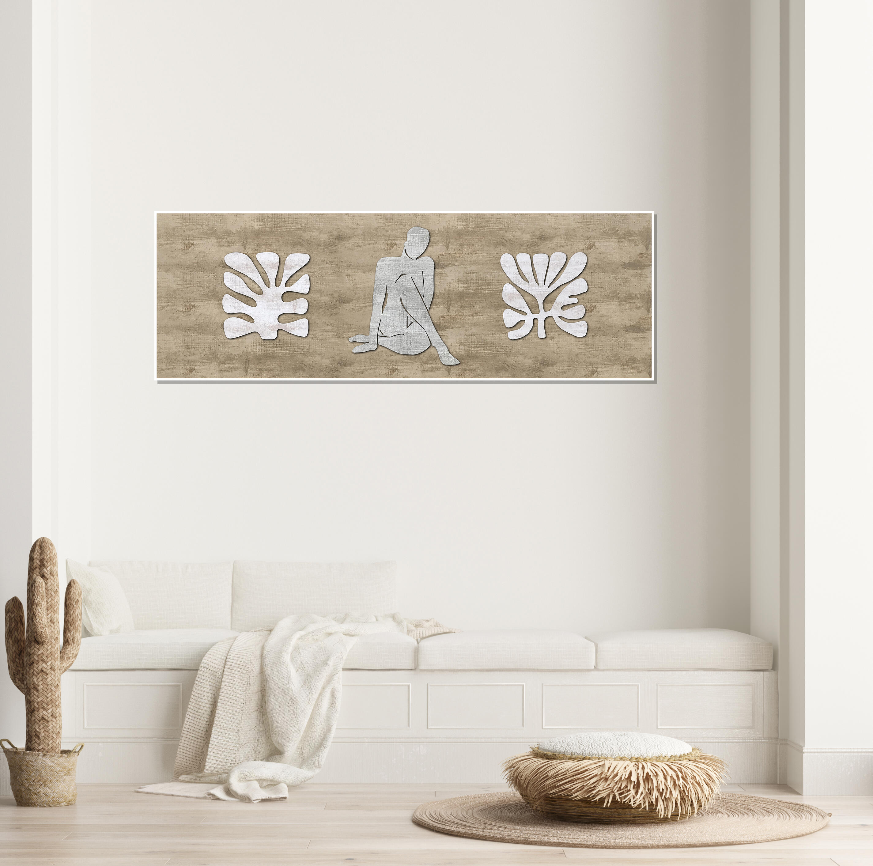 Lienzo deco line blanco matisse figura 50x150 cm