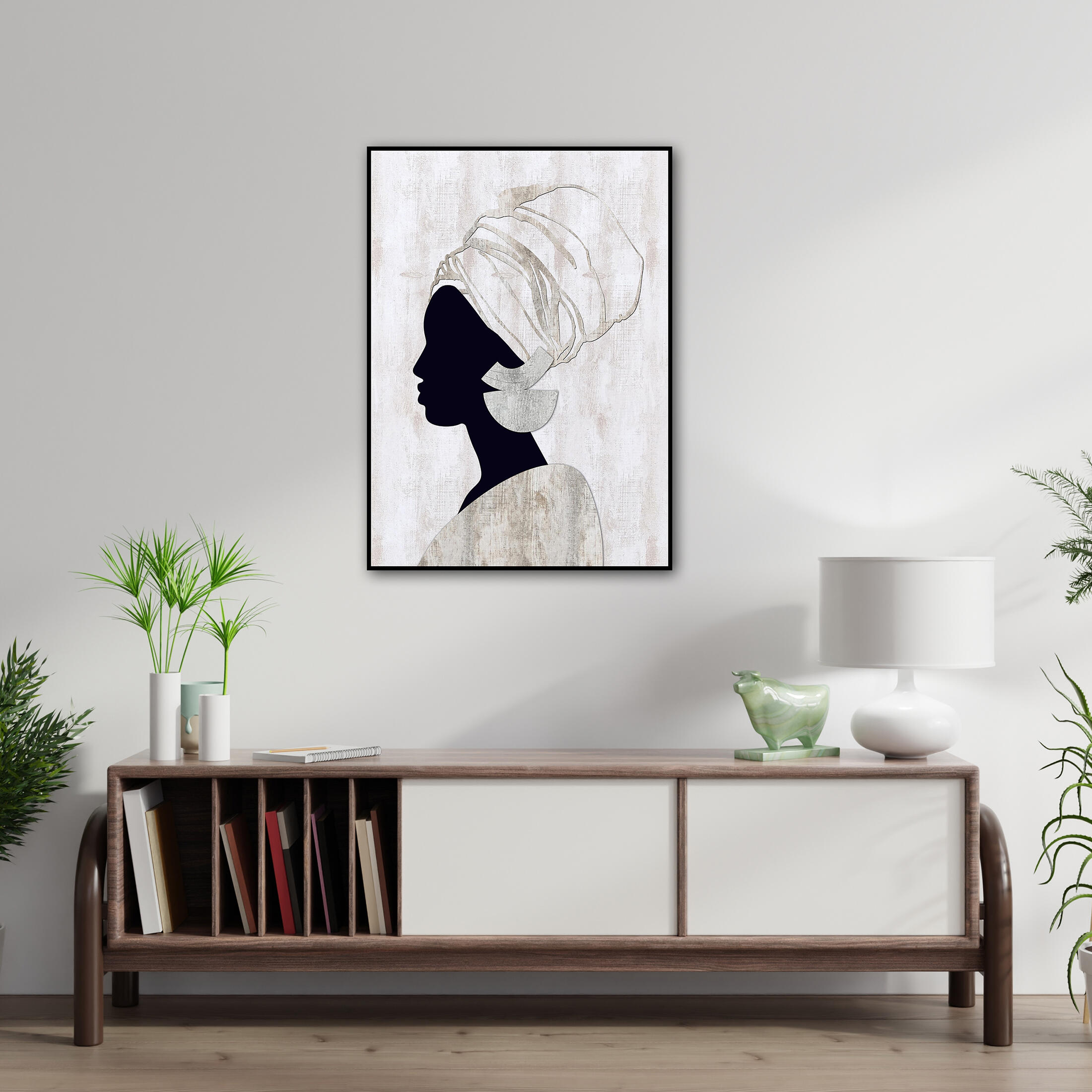 Lienzo deco line negro africana 2 50x70 cm