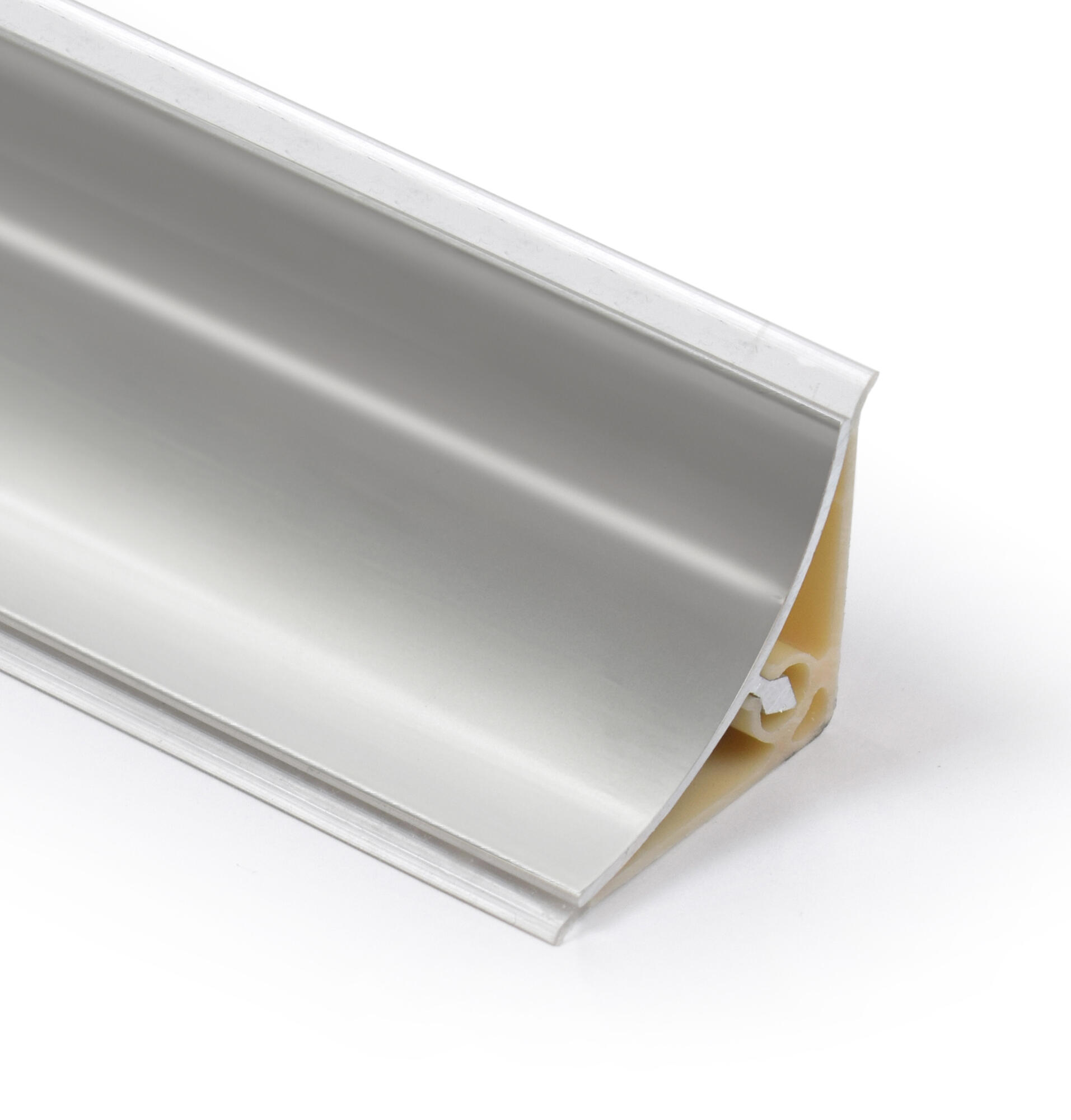 Copete para encimera de cocina cóncavo plata mate de 2,5 m - 3