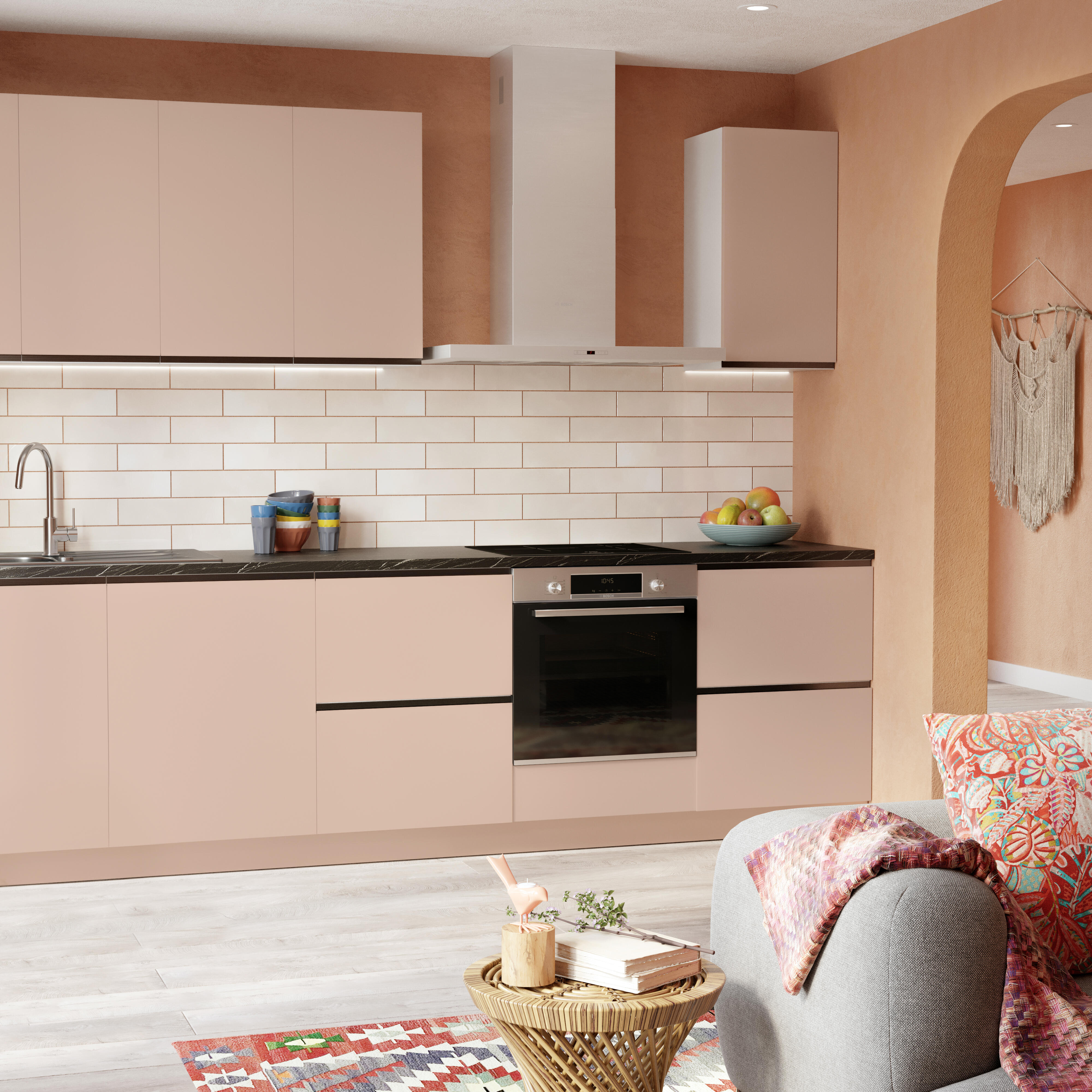 Cocina en kit milos topo 300 cm con 3 módulos altos + 5 módulos bajos
