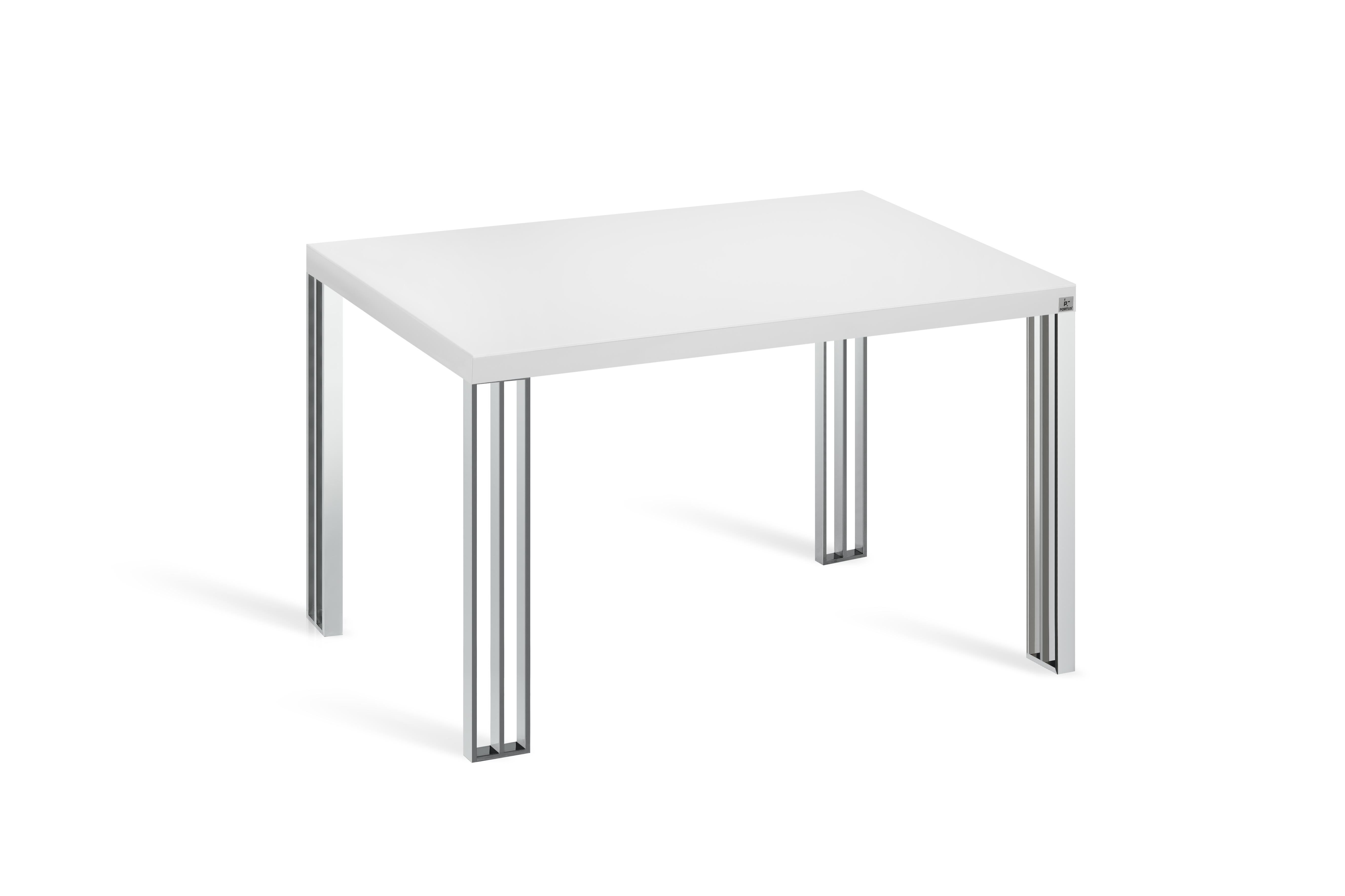 Mesa fija cacau 125x75 orla blanco con tablero dekton blanco zenith