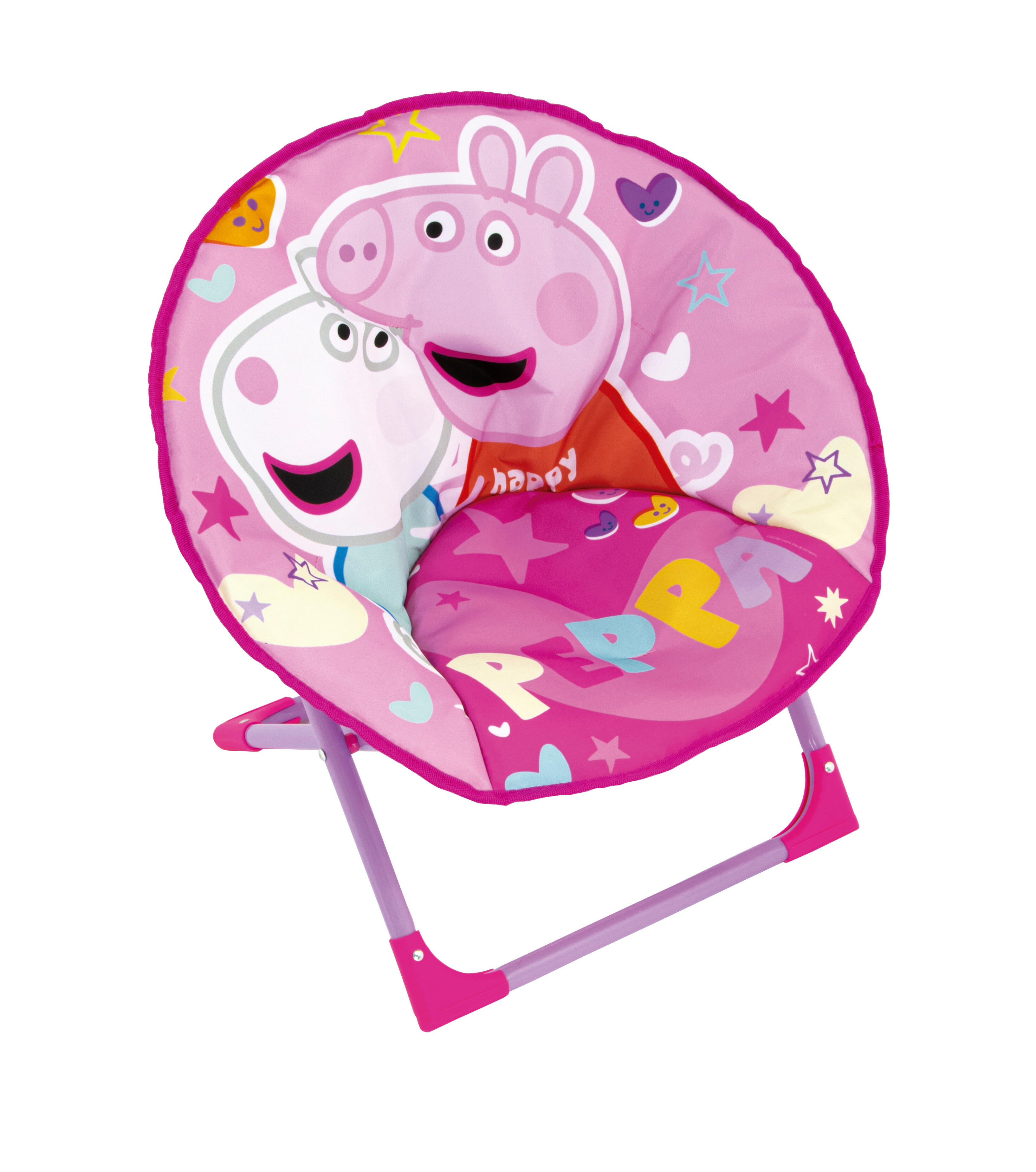 Silla plegable de peppa pig color rosa de 50x50x50cm
