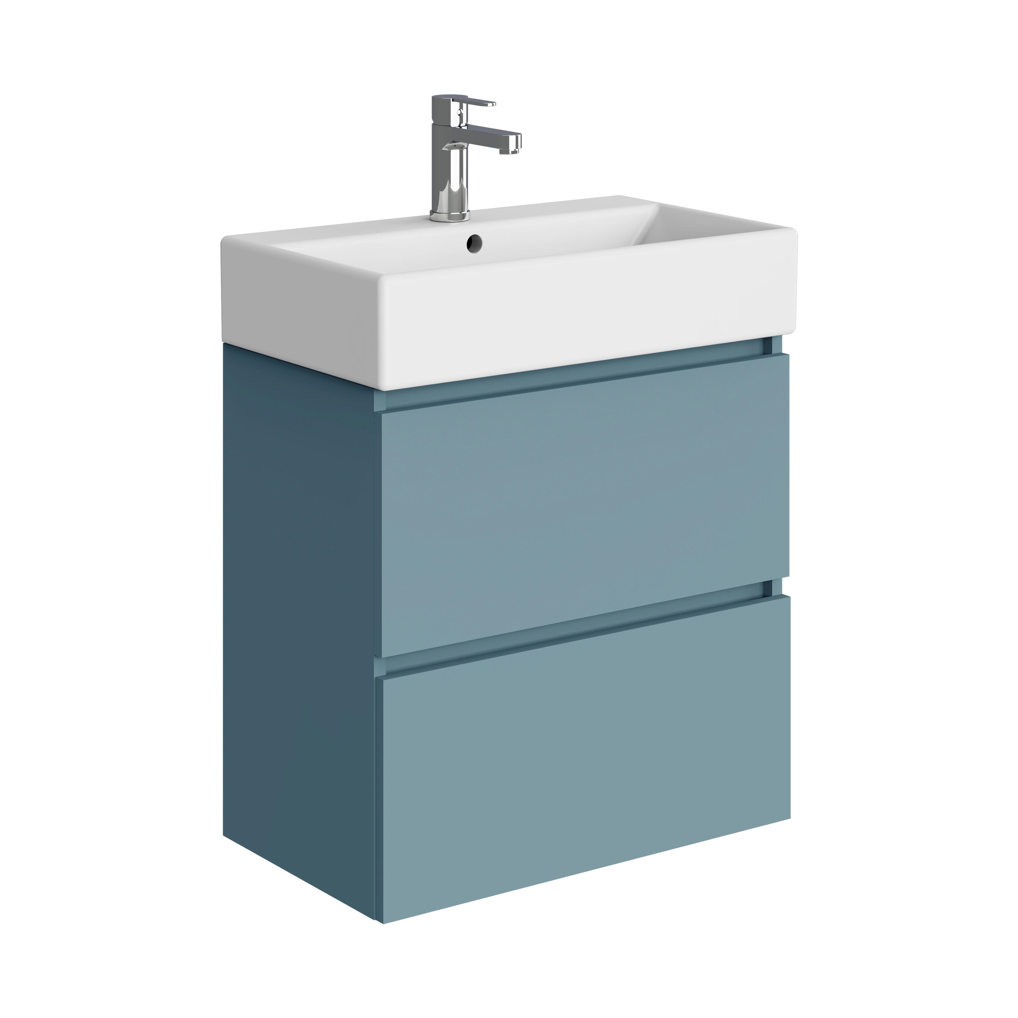 Mueble de baño con lavabo  Espacio L azul claro mate 60x35 cm - 3