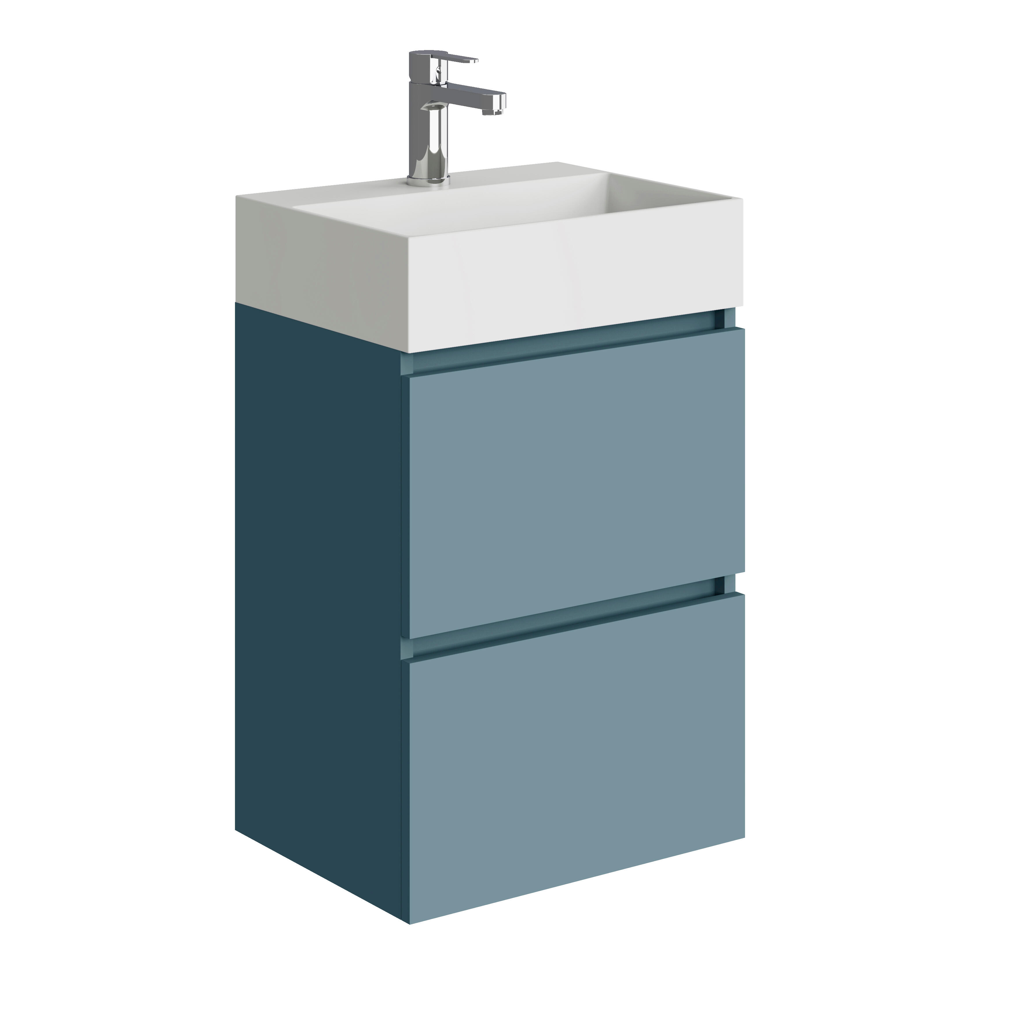 Mueble de baño con lavabo  Espacio M azul claro mate 45x35 cm - 2