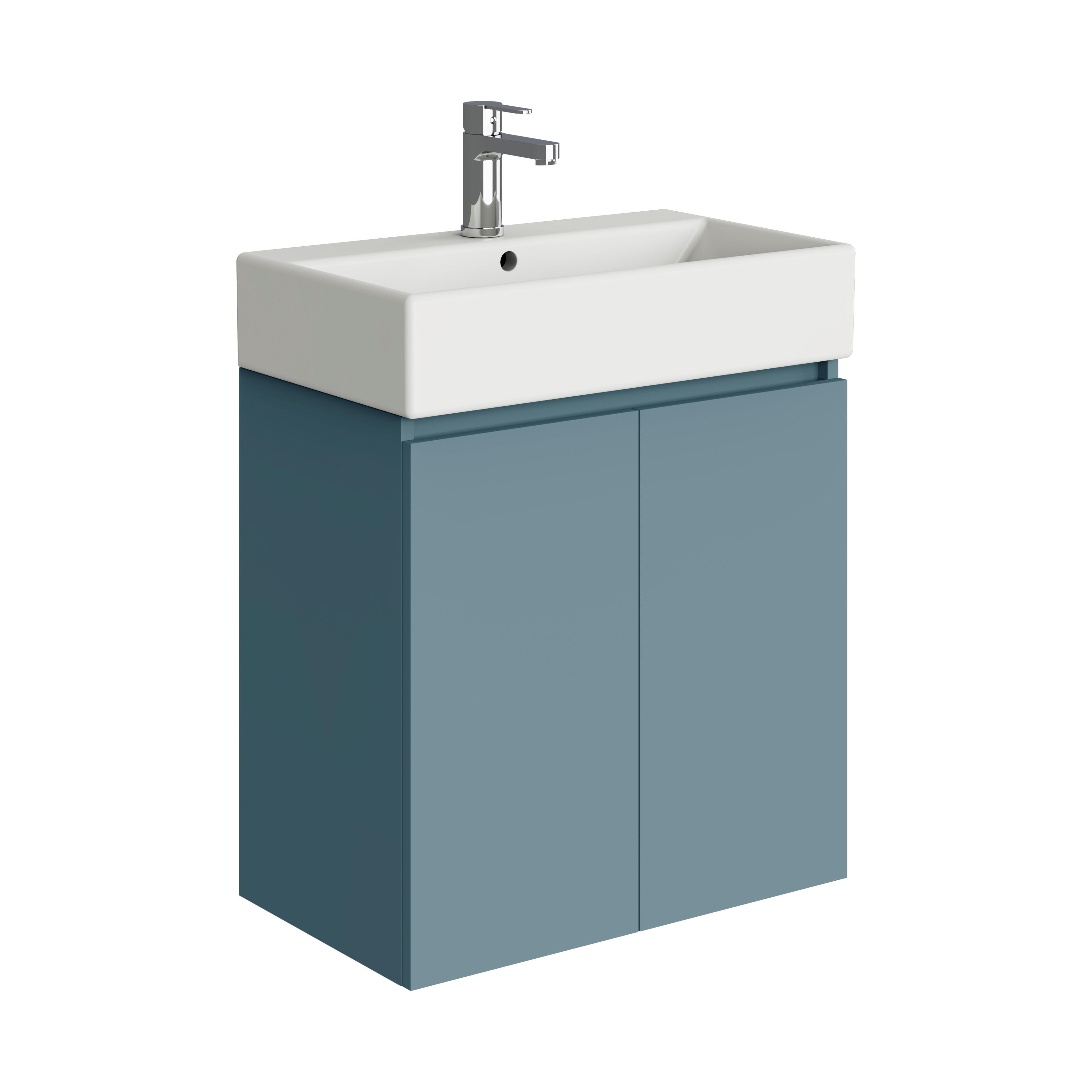 Mueble de baño con lavabo  Espacio L azul claro mate 60x35 cm - 2