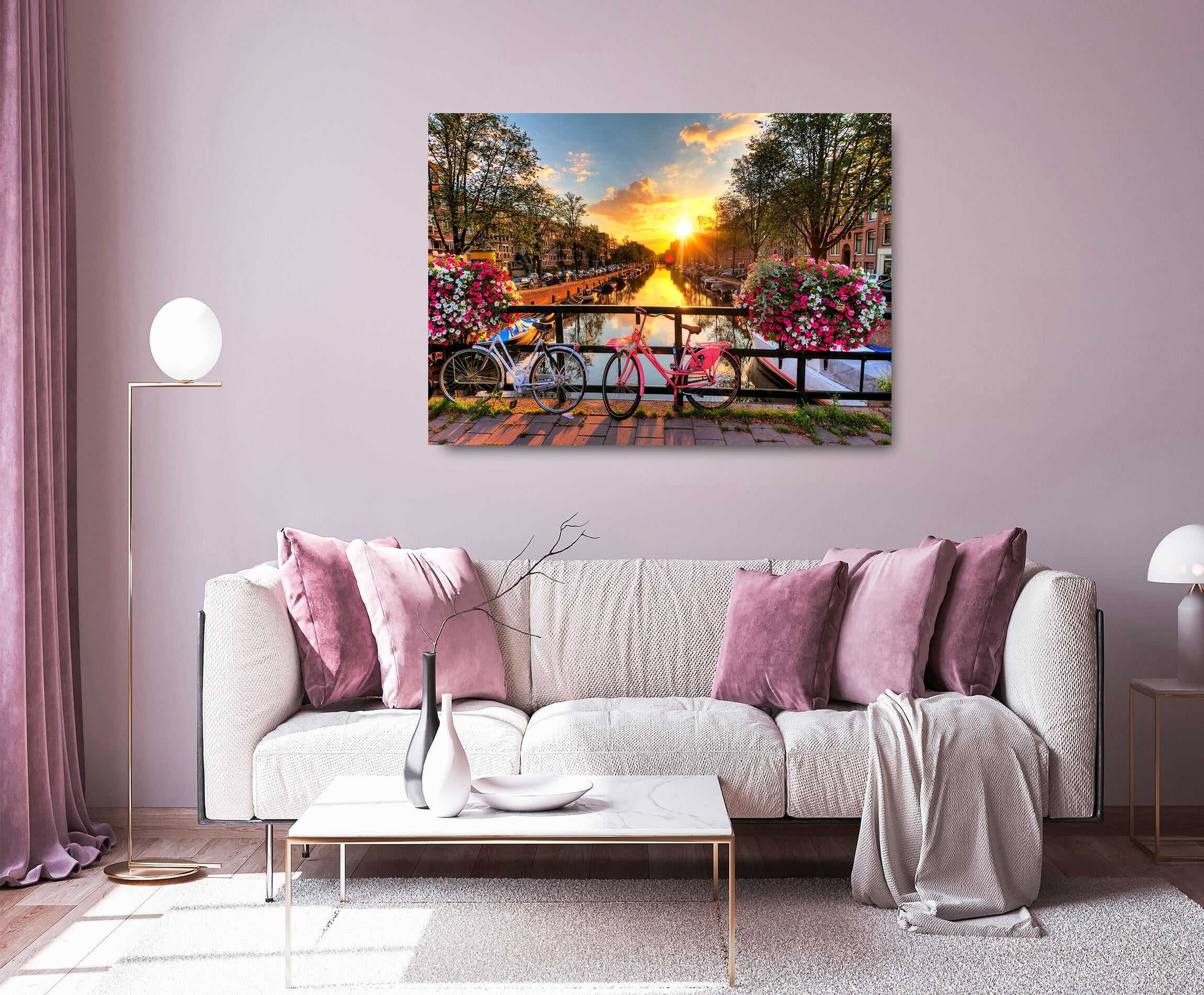 Pintura impresa brillo puente amsterdam 100x140cm