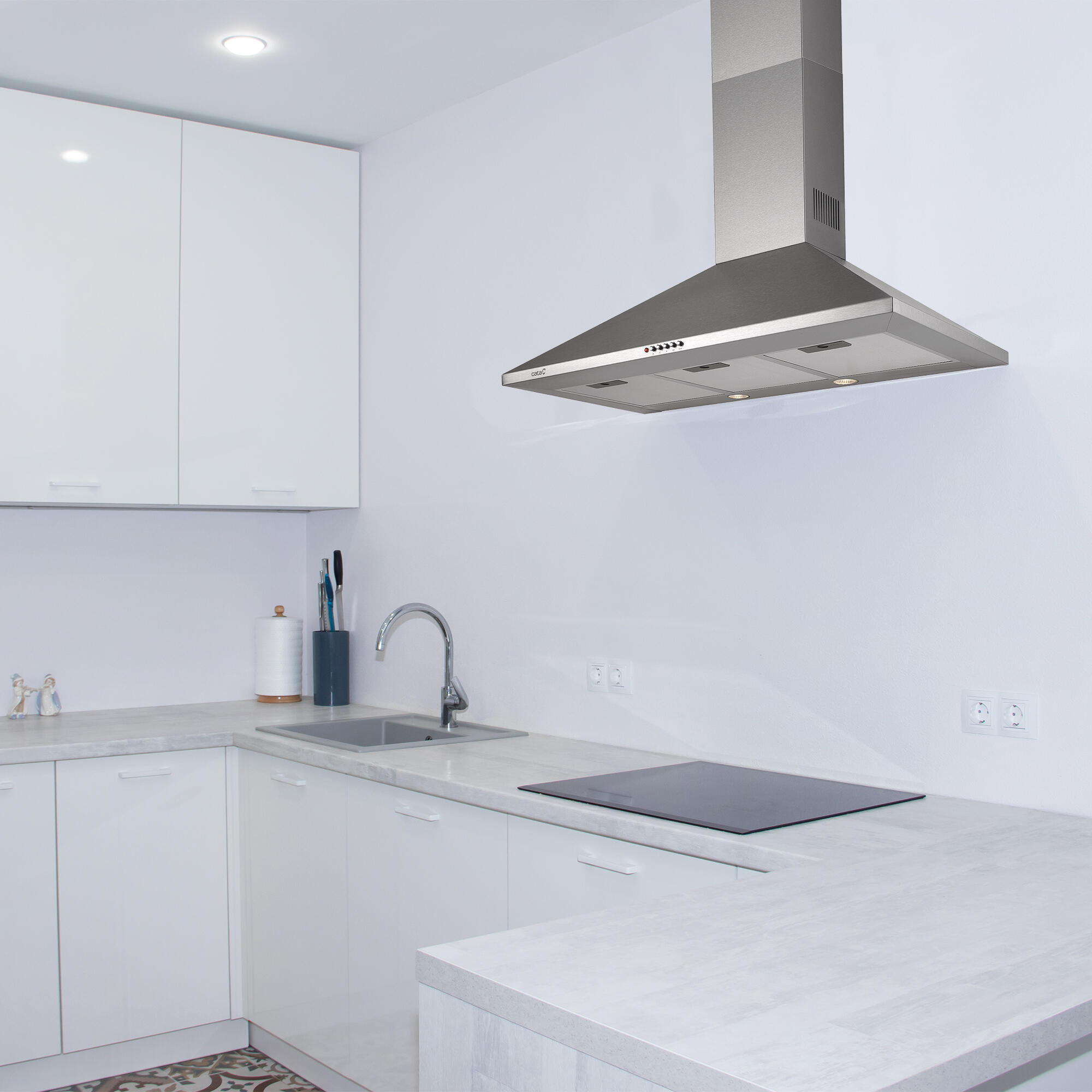 Campana decorativa CATA PH 900 II X con 3 velocidades 90 cm 645 m/h inox clase C - 4