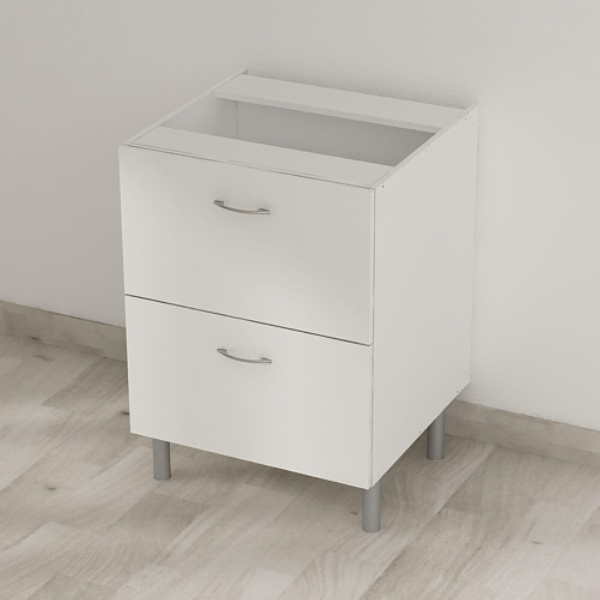 Mueble bajo de cocina Basic blanco mate 2 cajones Alt 70 x An 60 cm - 2