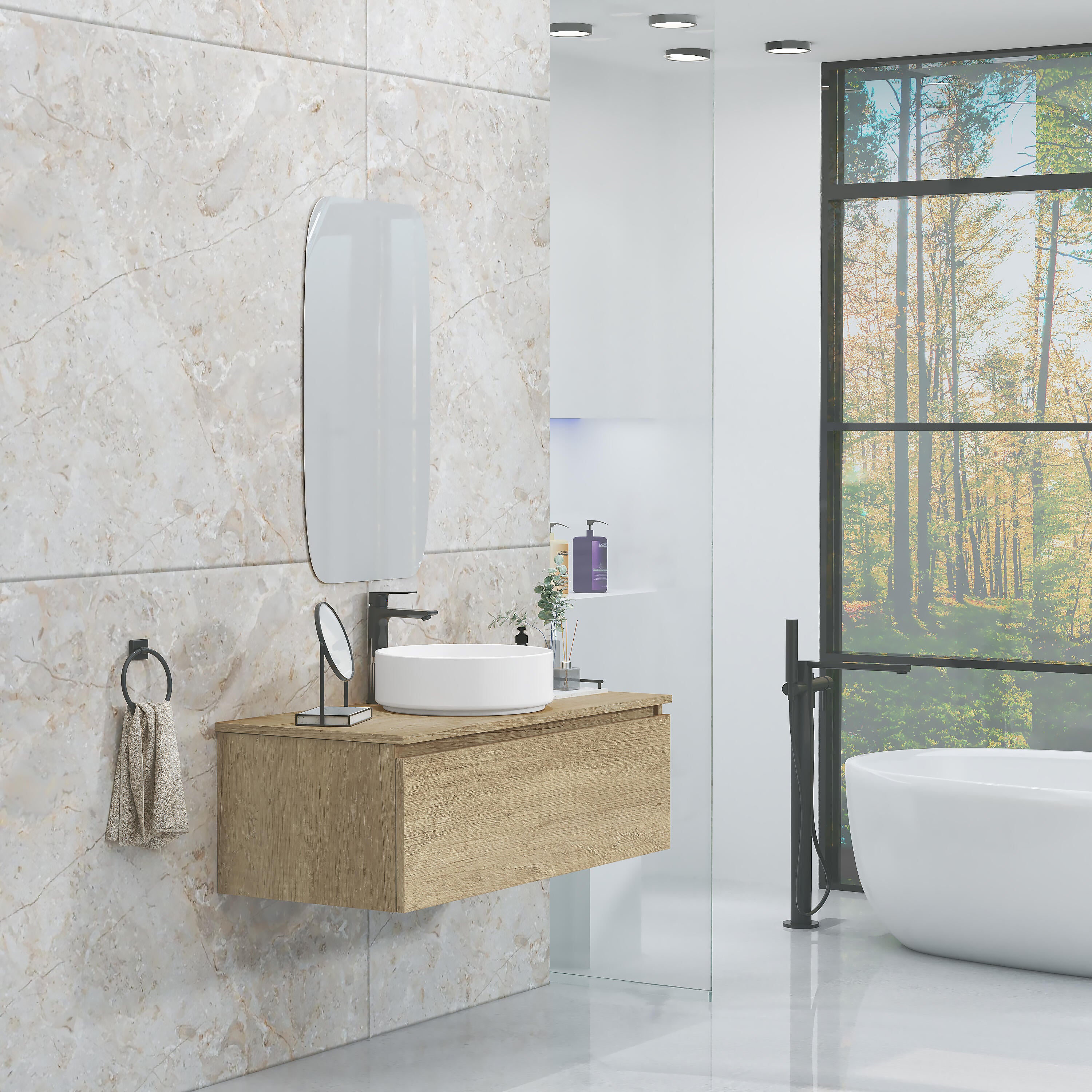 Conjunto de mueble de baño toko 1c 100cm nature
