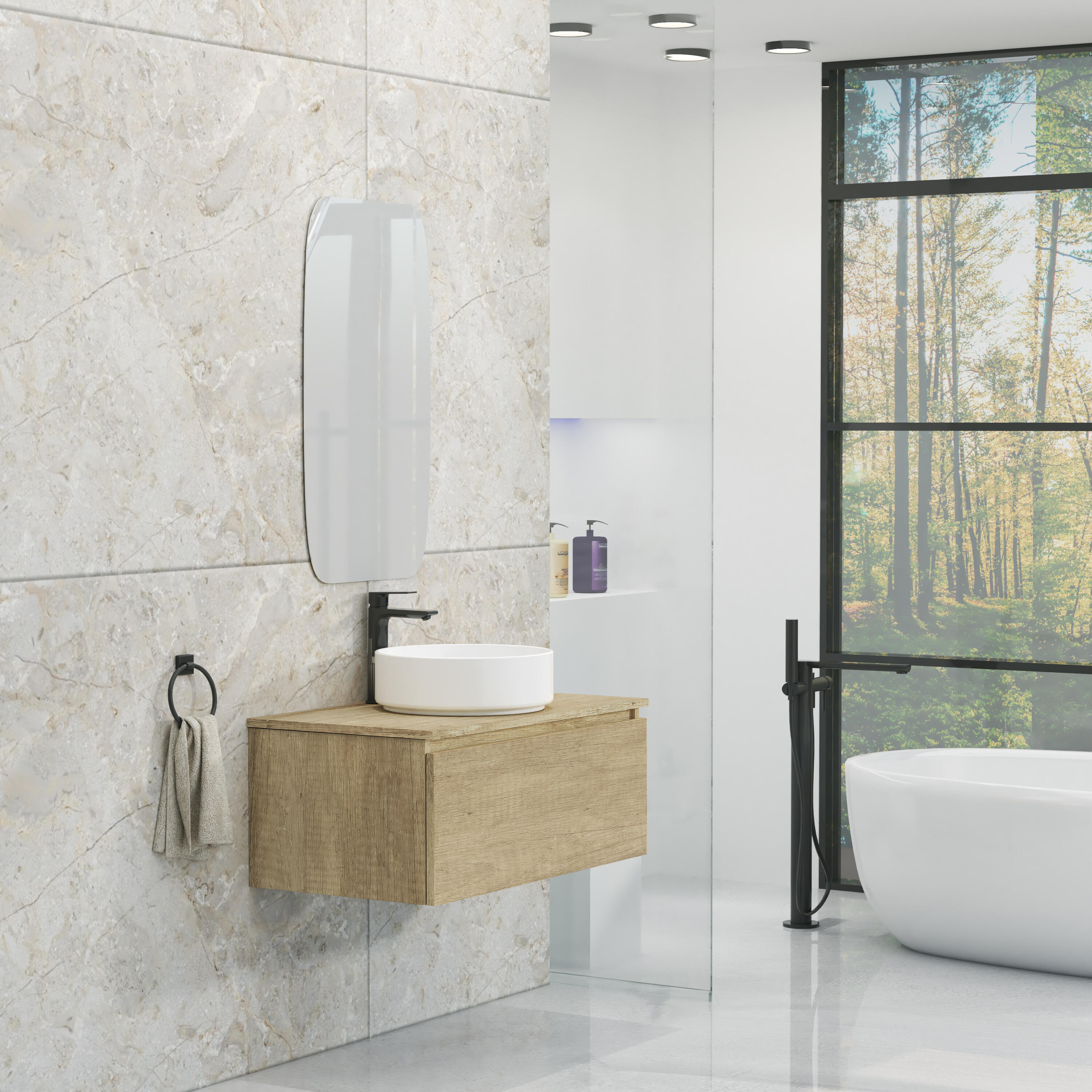 Conjunto de mueble de baño toko 1c 80cm nature