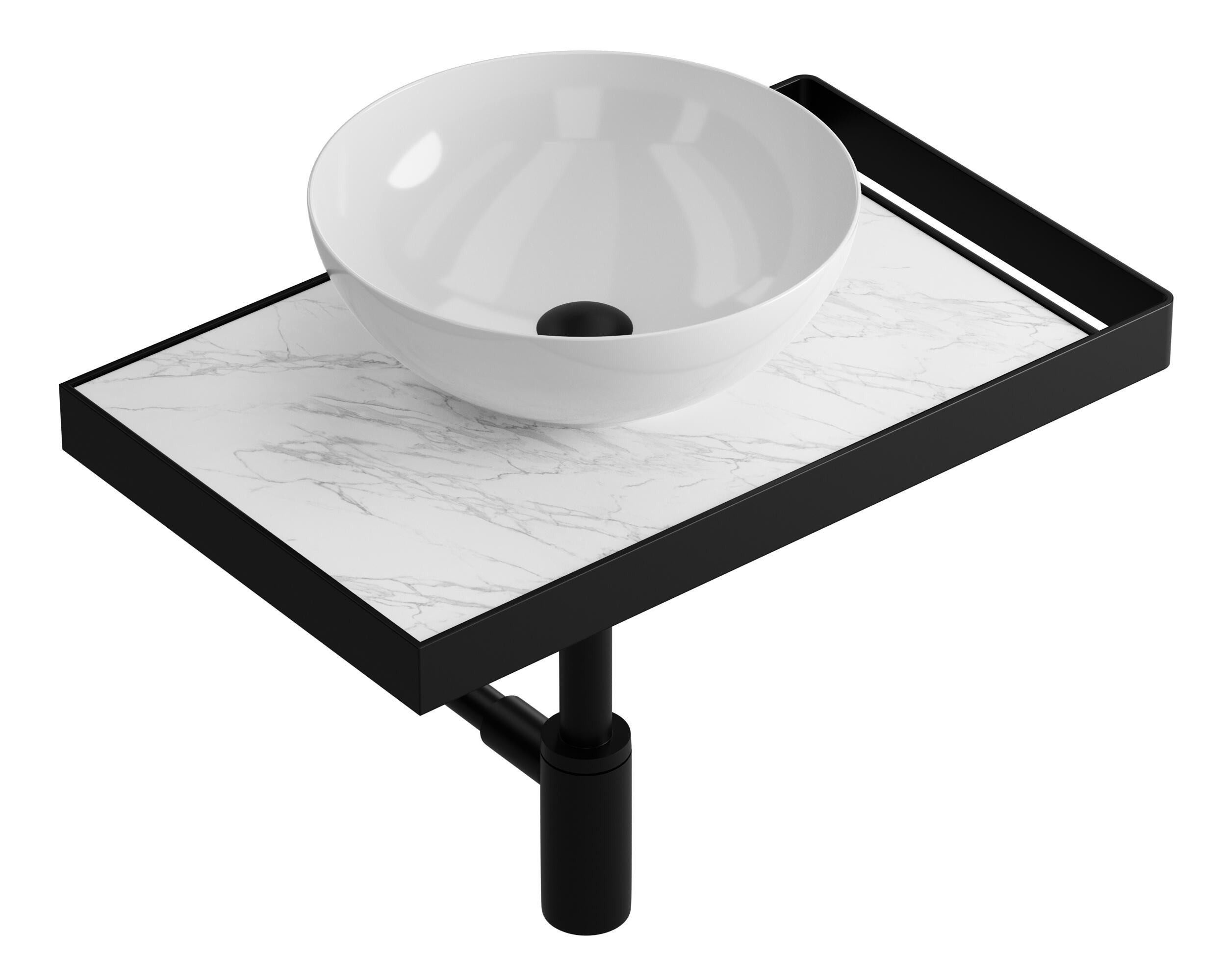 Mueble de baño con lavabo  Marmostone negro mate 50x30 cm - 10