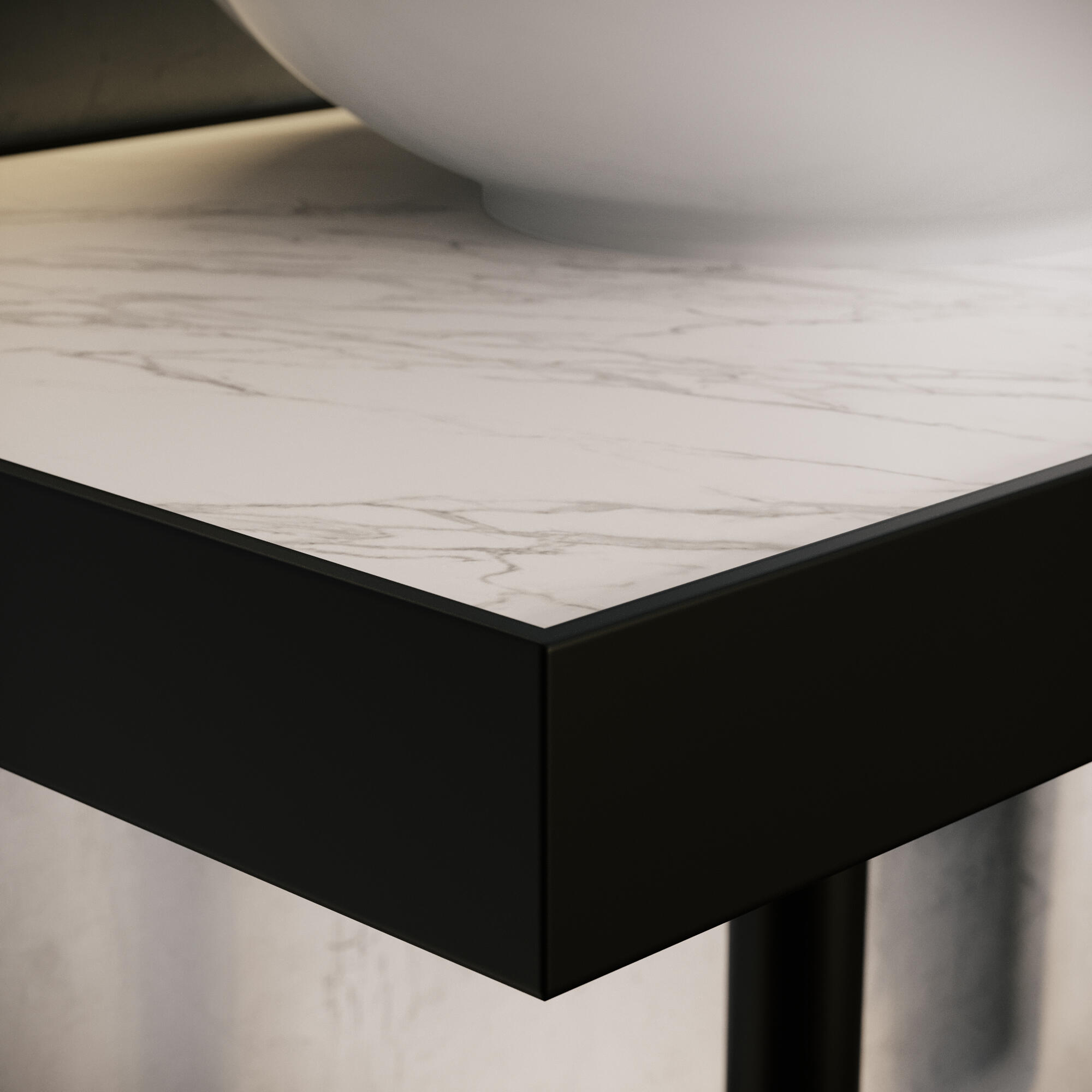 Mueble de baño con lavabo  Marmostone negro mate 50x30 cm - 6