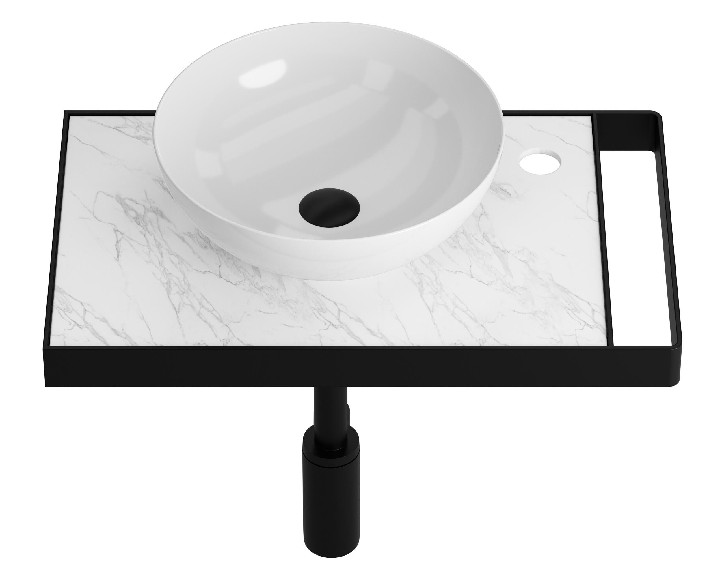 Mueble de baño con lavabo  Marmostone negro mate 50x30 cm - 9