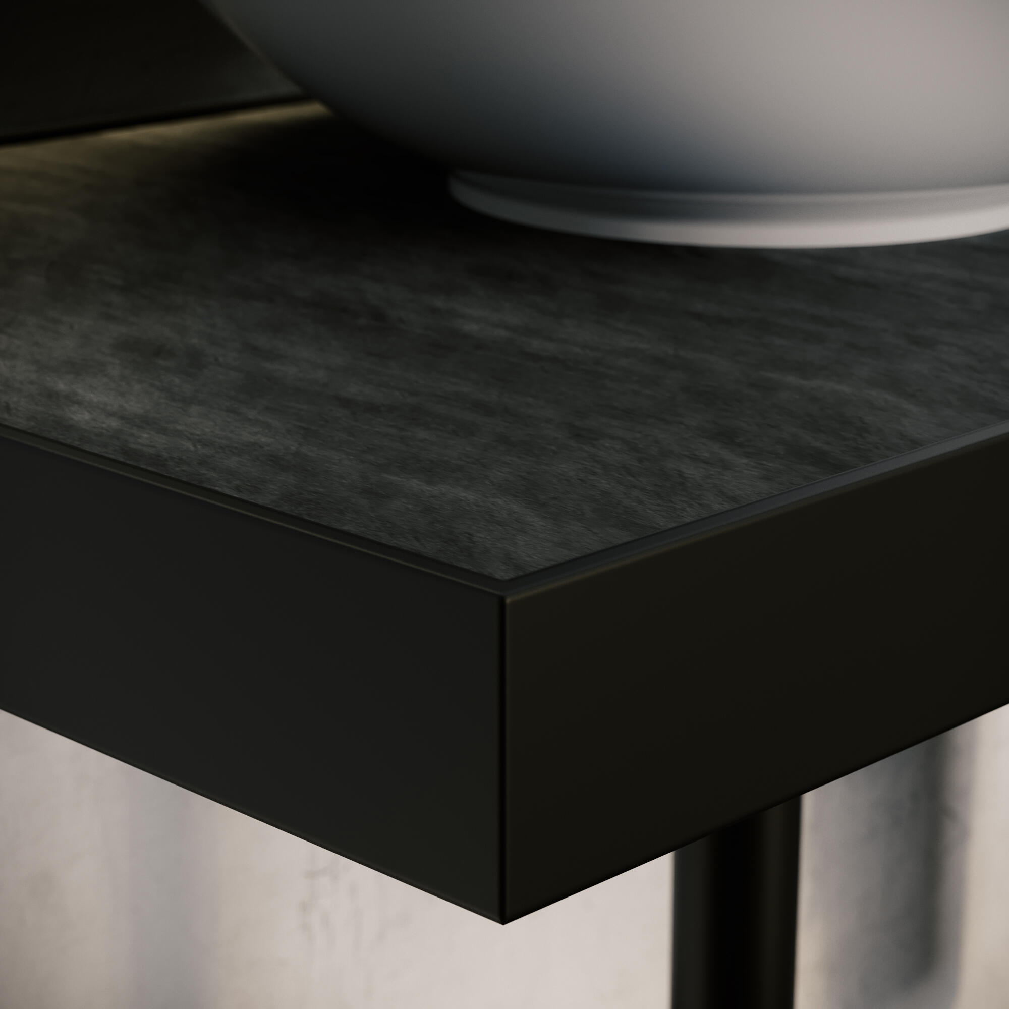 Mueble de baño con lavabo  Marmostone negro mate 50x30 cm - 5