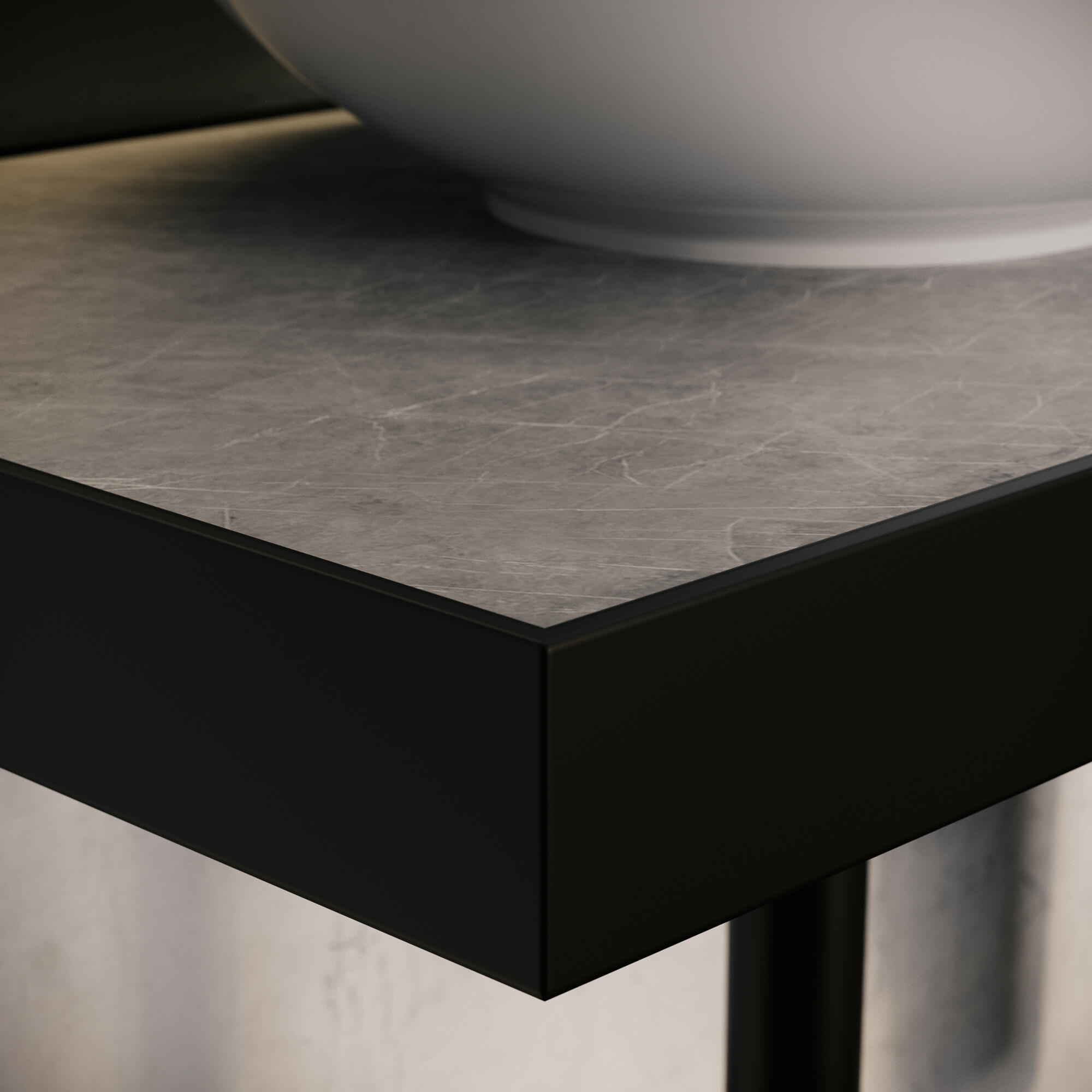 Mueble de baño con lavabo  Marmostone gris mate 50x30 cm - 5