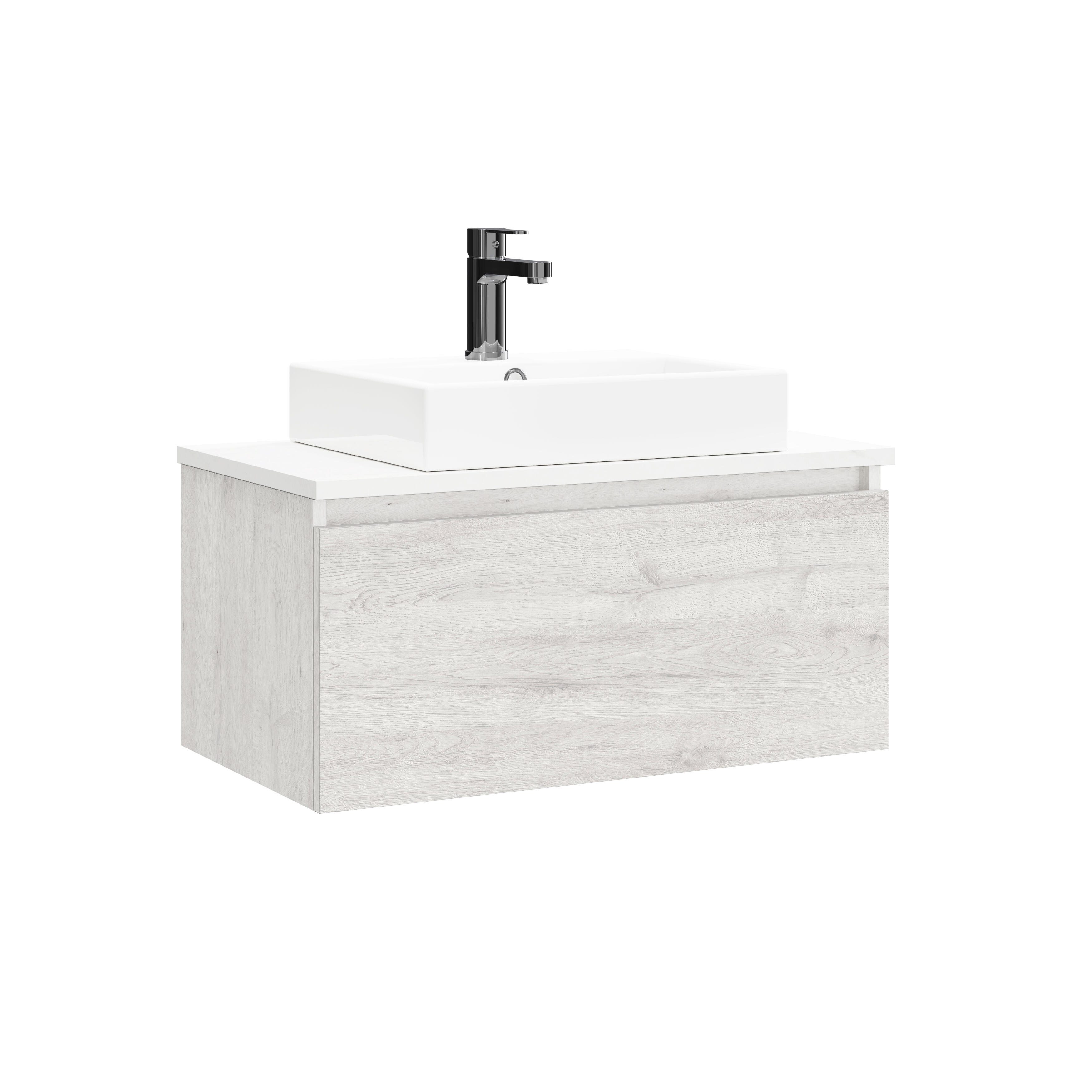 Mueble de baño con lavabo limit plata satinado 70x38.6 cm