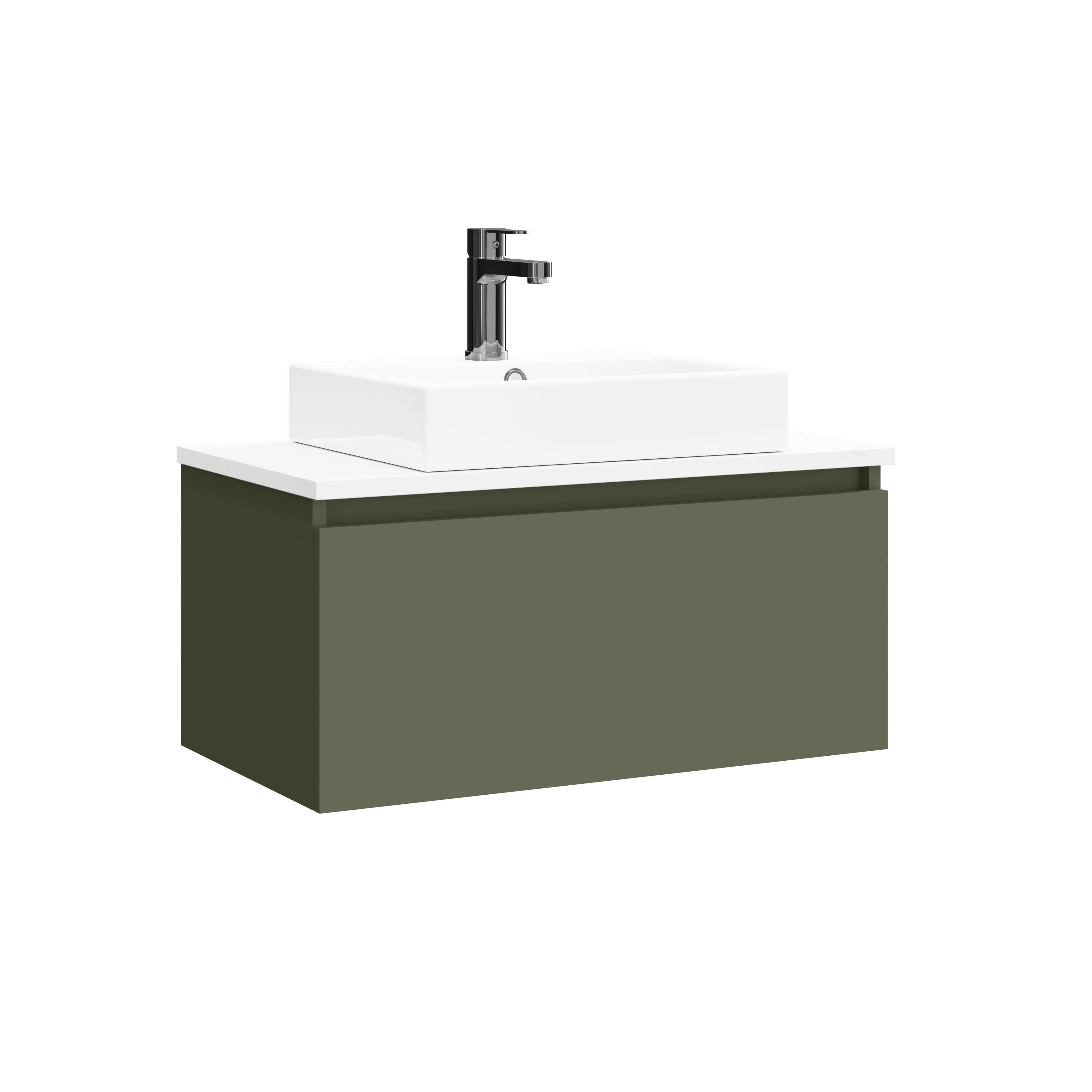 Mueble de baño con lavabo limit verde satinado 70x38.6 cm
