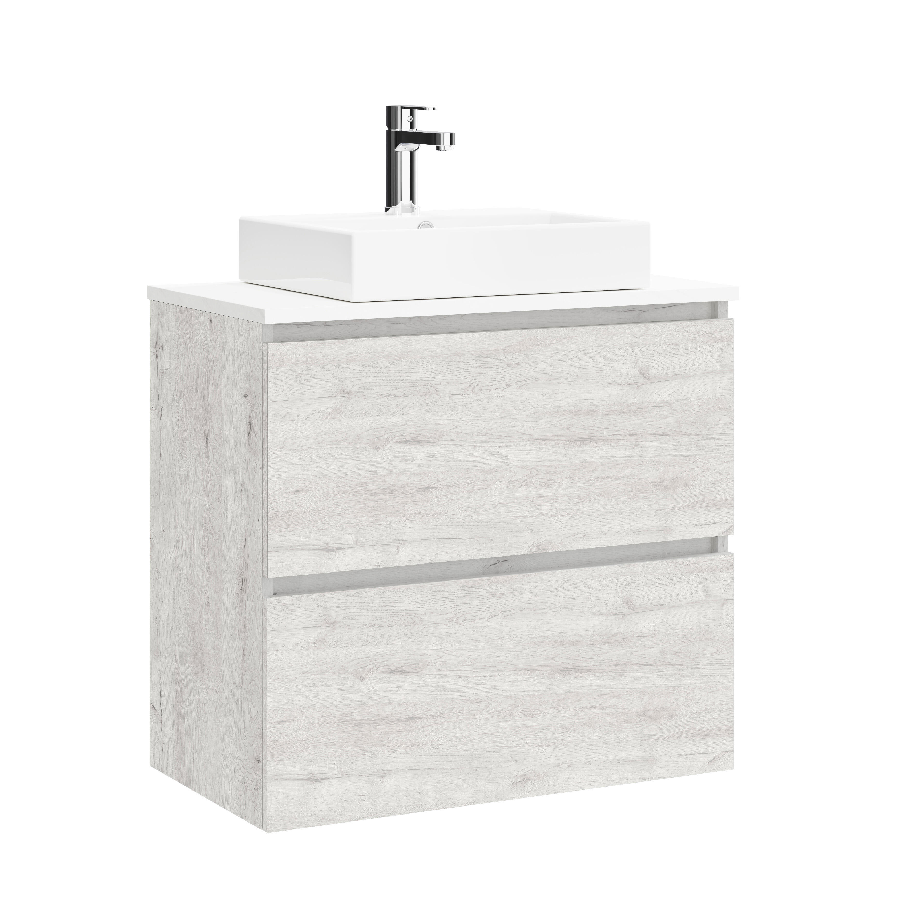 Mueble de baño con lavabo limit plata satinado 70x38.6 cm