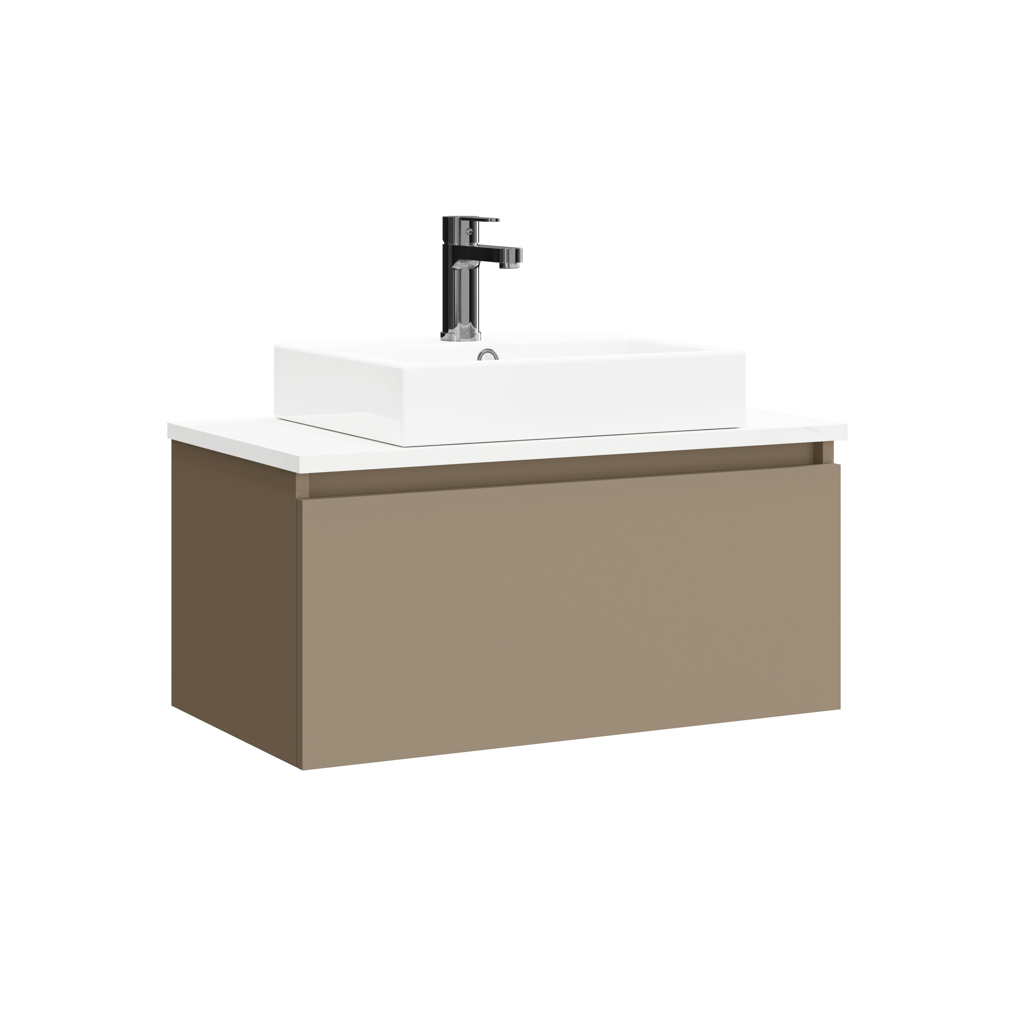 Mueble de baño con lavabo limit castaño satinado 70x38.6 cm