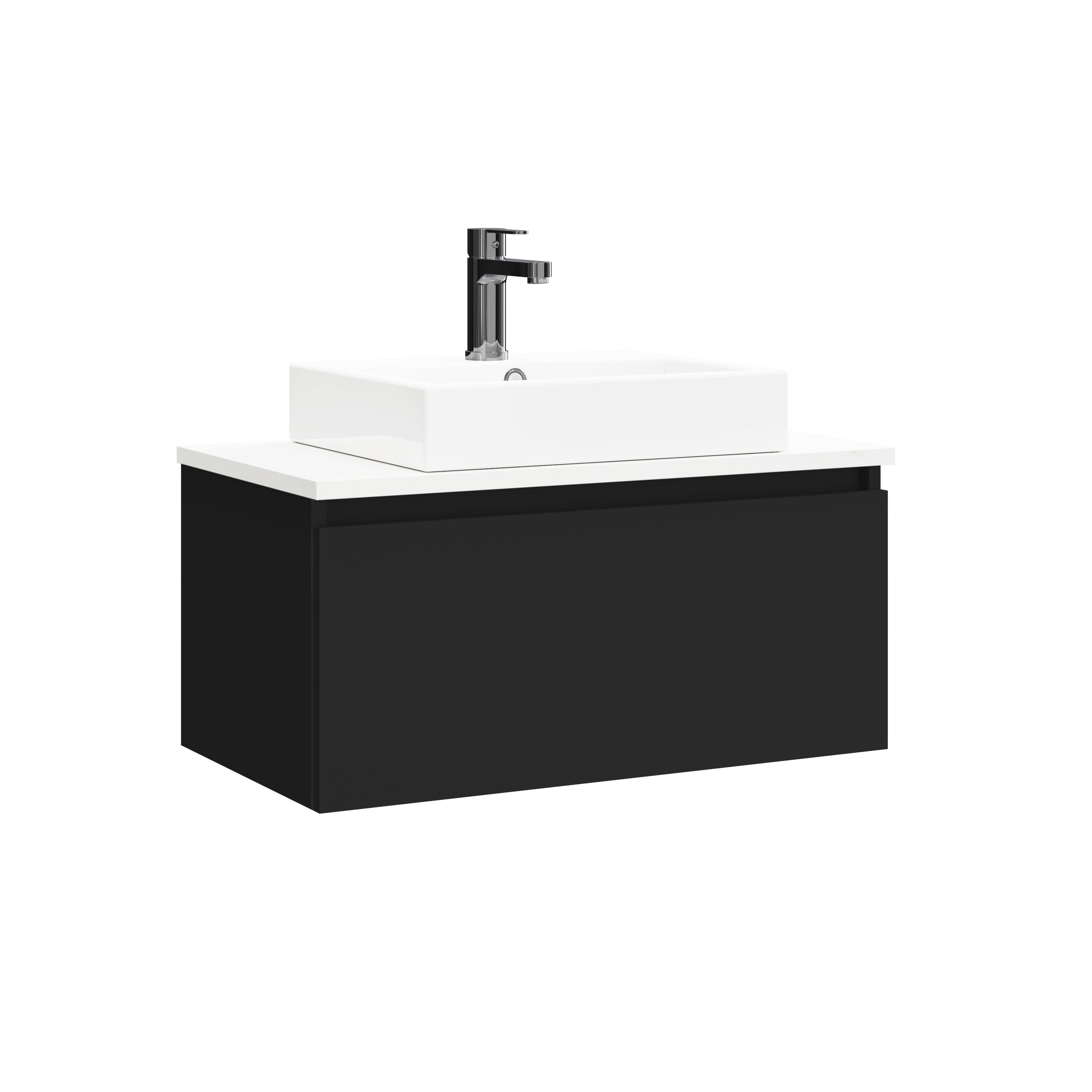 Mueble de baño con lavabo limit negro satinado 70x38.6 cm