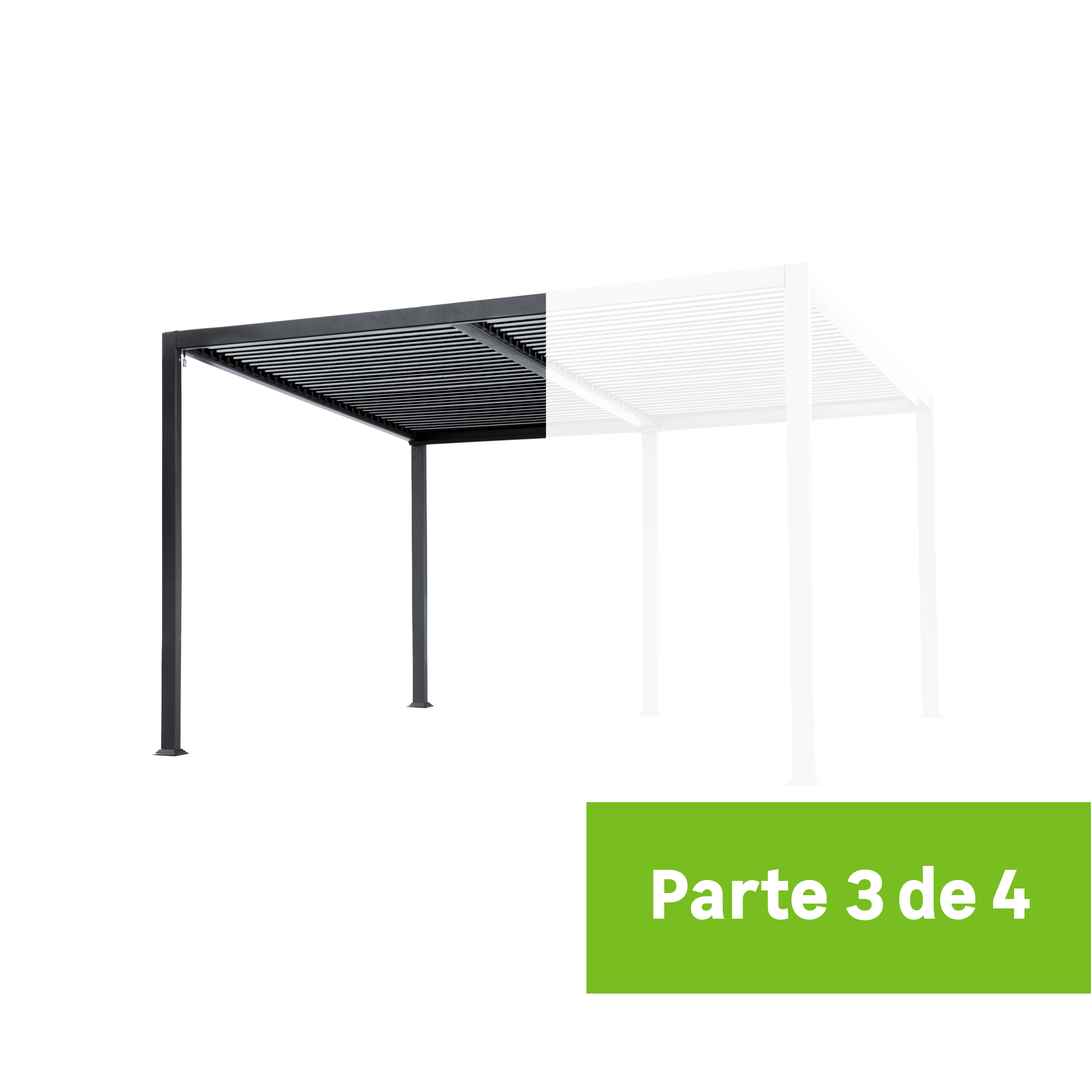 Pérgola de aluminio antracita. Parte de un conjunto 3 de 4 - 4