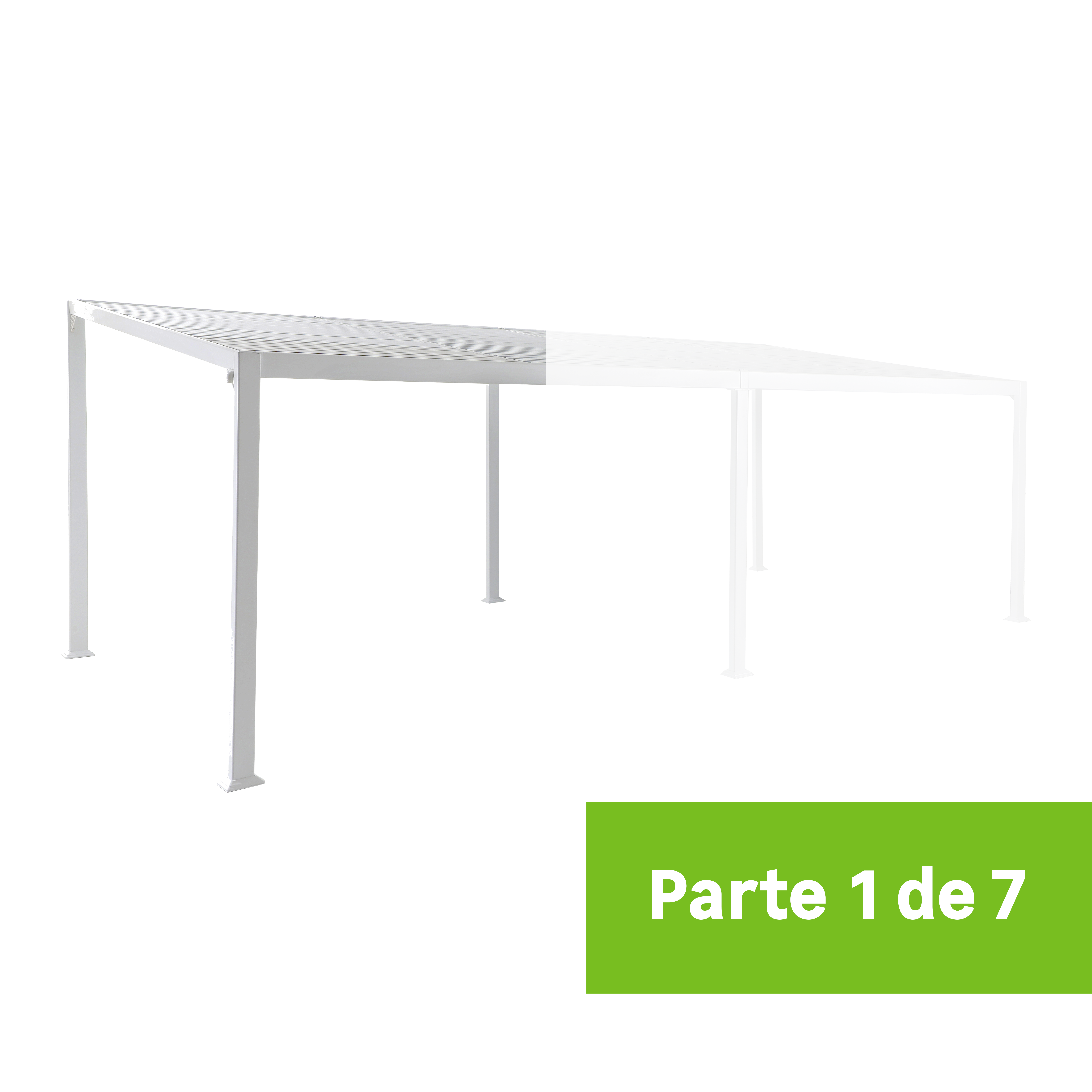 Pérgola de aluminio blanco. Parte 1 de 7 de un conjunto - 2
