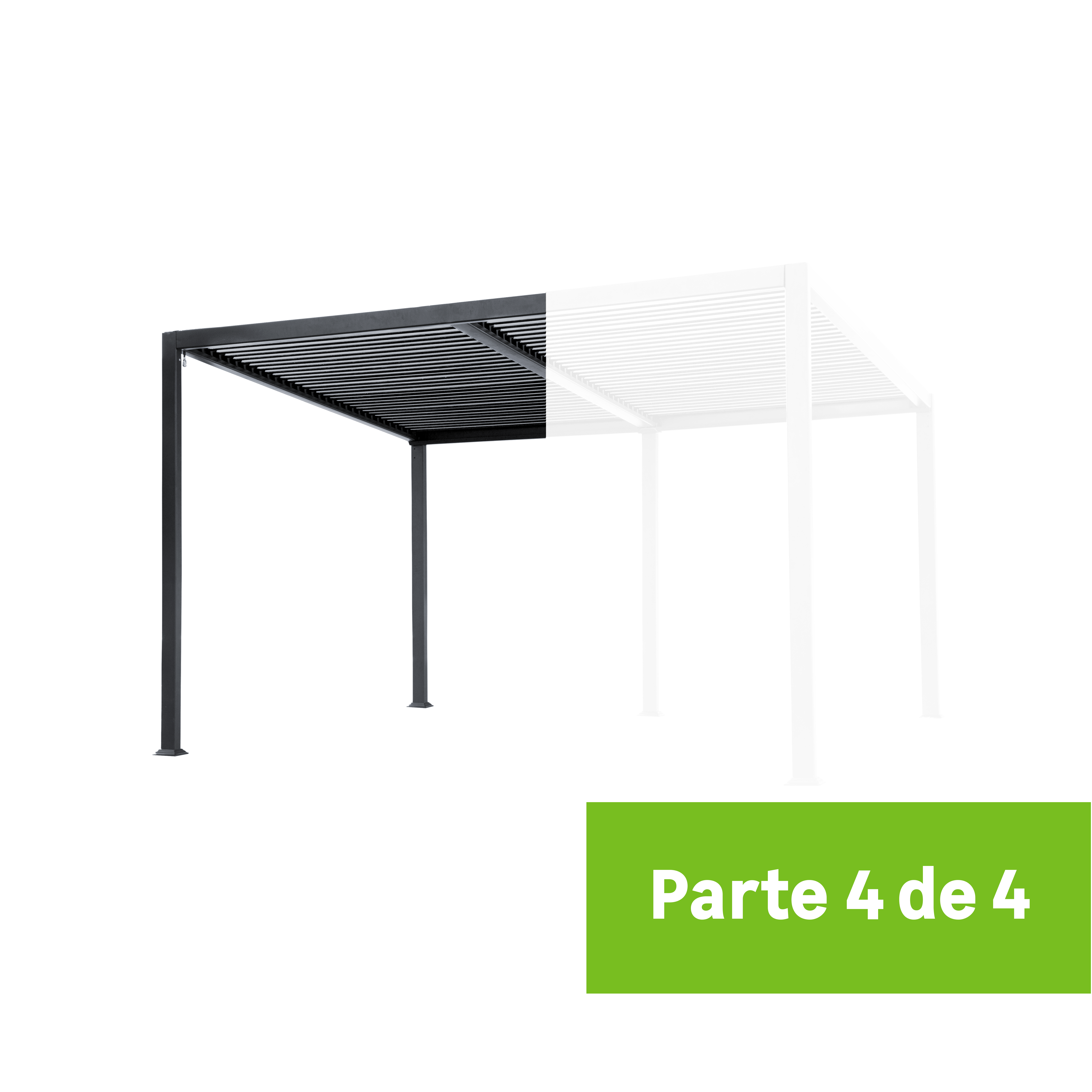 Pérgola de aluminio antracita. parte de un conjunto 4 de 4