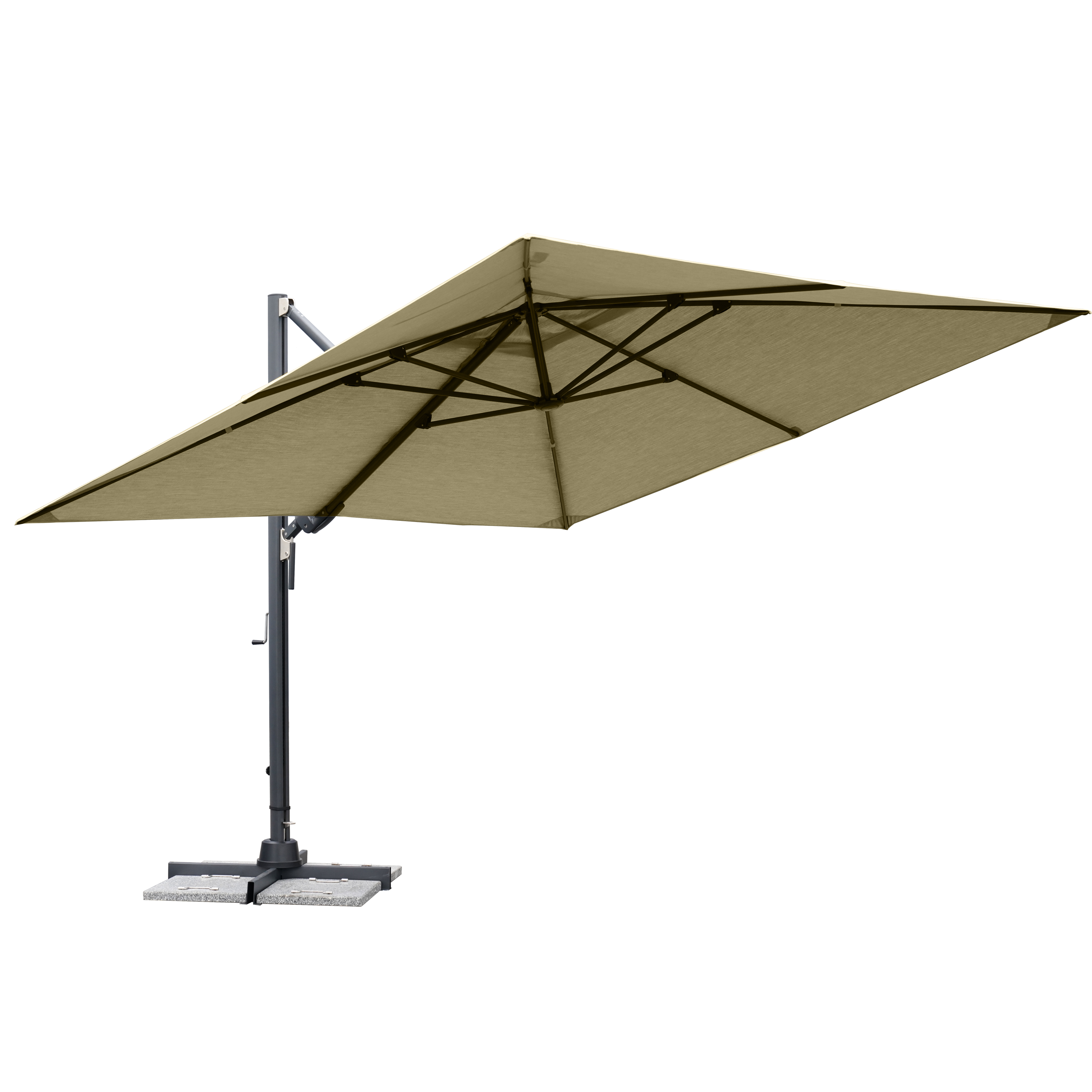 Ombrellone Da Balcone 3X3 M, Con Luci Solari, Ombrellone