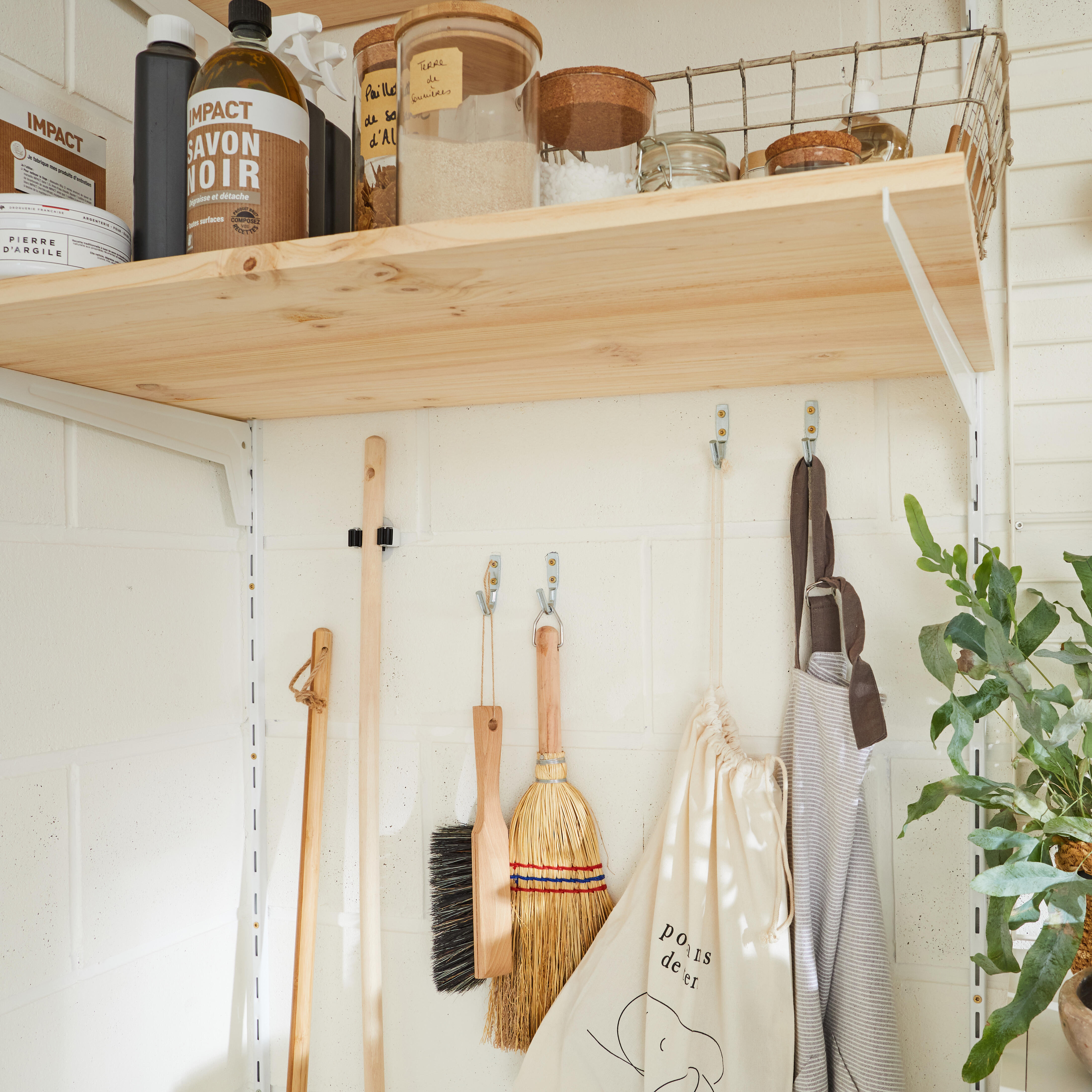 Lot de 10 consoles simples acier verni, P.50 cm entraxe 50 mm - 4