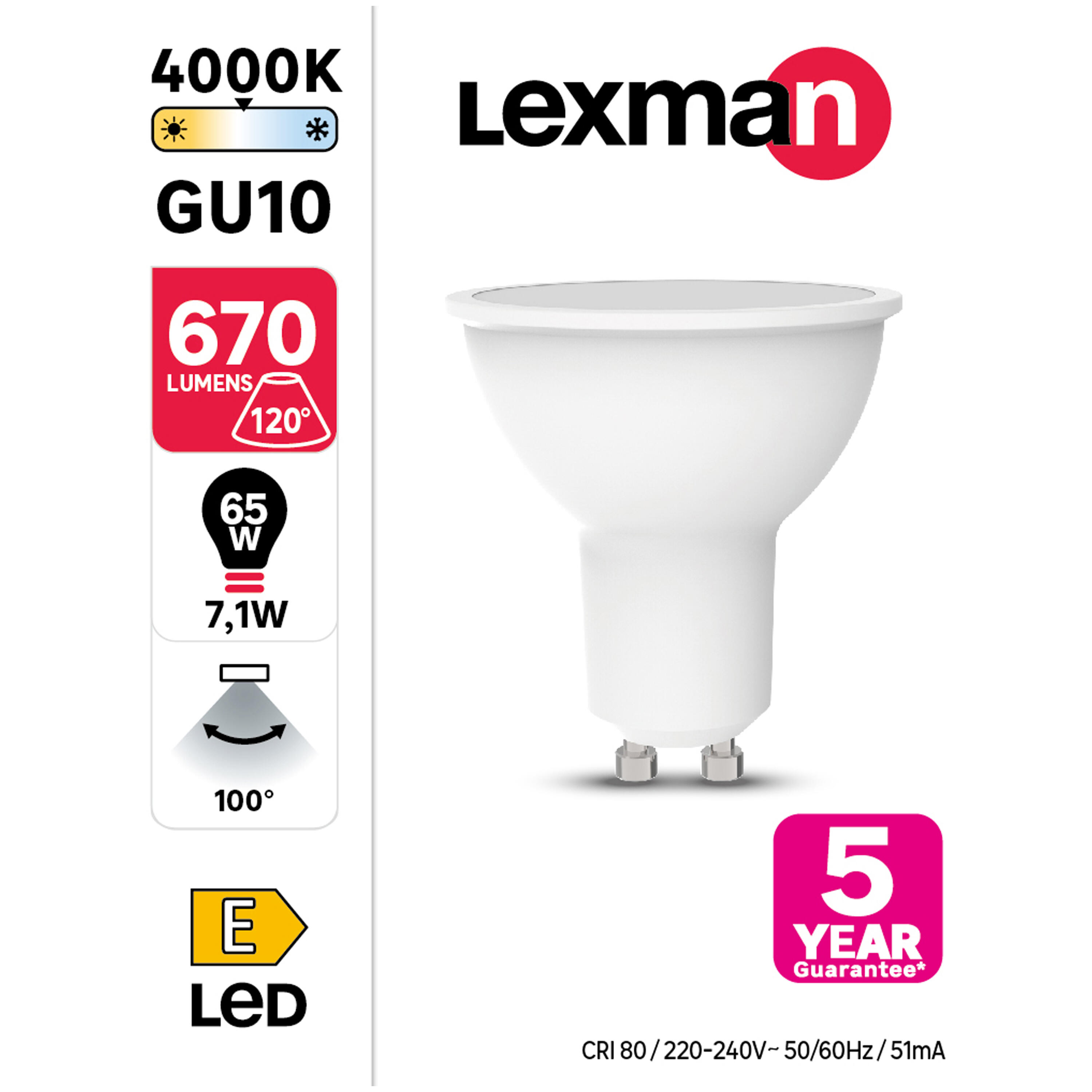 Lâmpada led REFL GU10 670 lm 25000H Lexman - 9