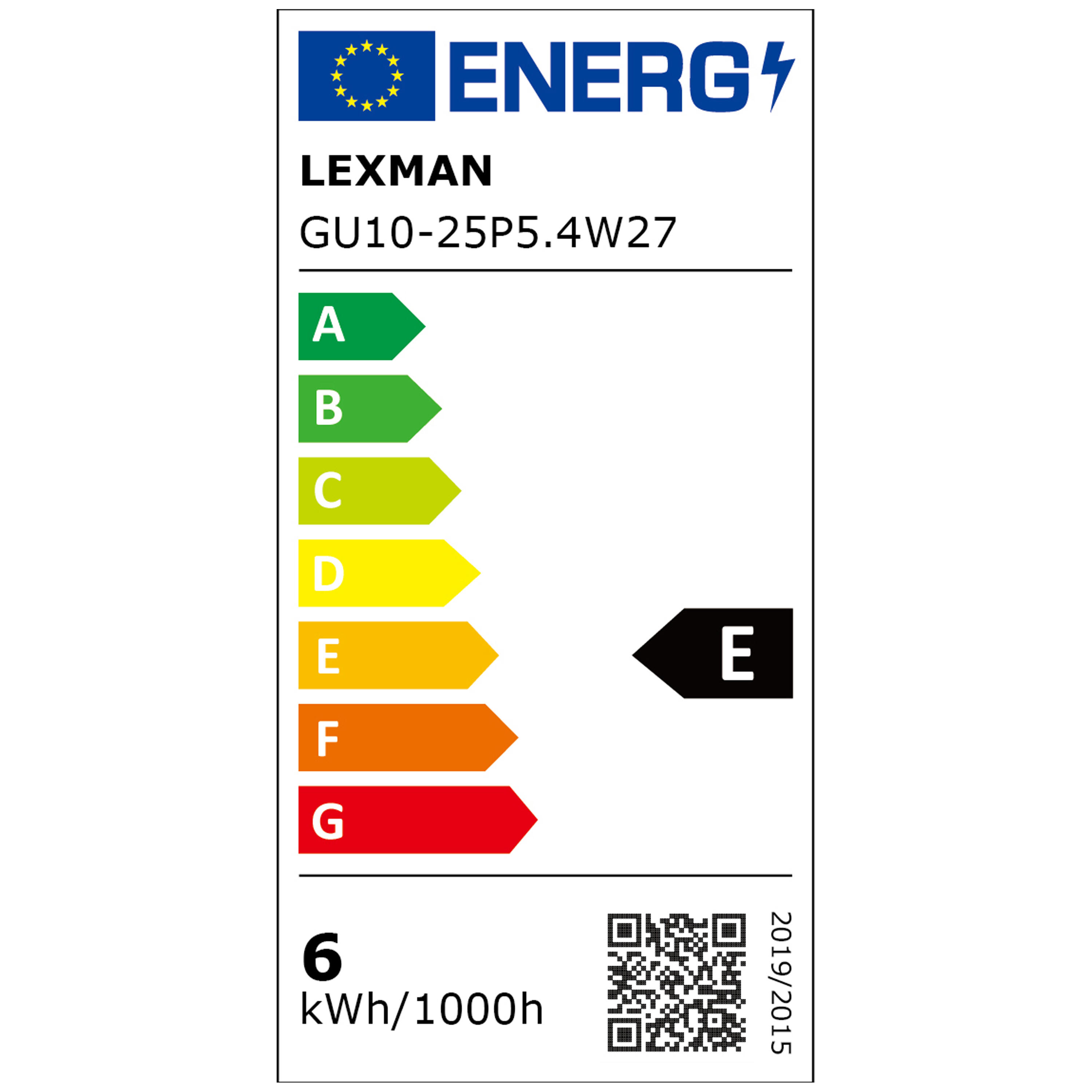 Lampadina LED, GU10 faretto, trasparente, luce calda, 5.4W = 510 LM (equiv 72 W), 100° LEXMAN - 8