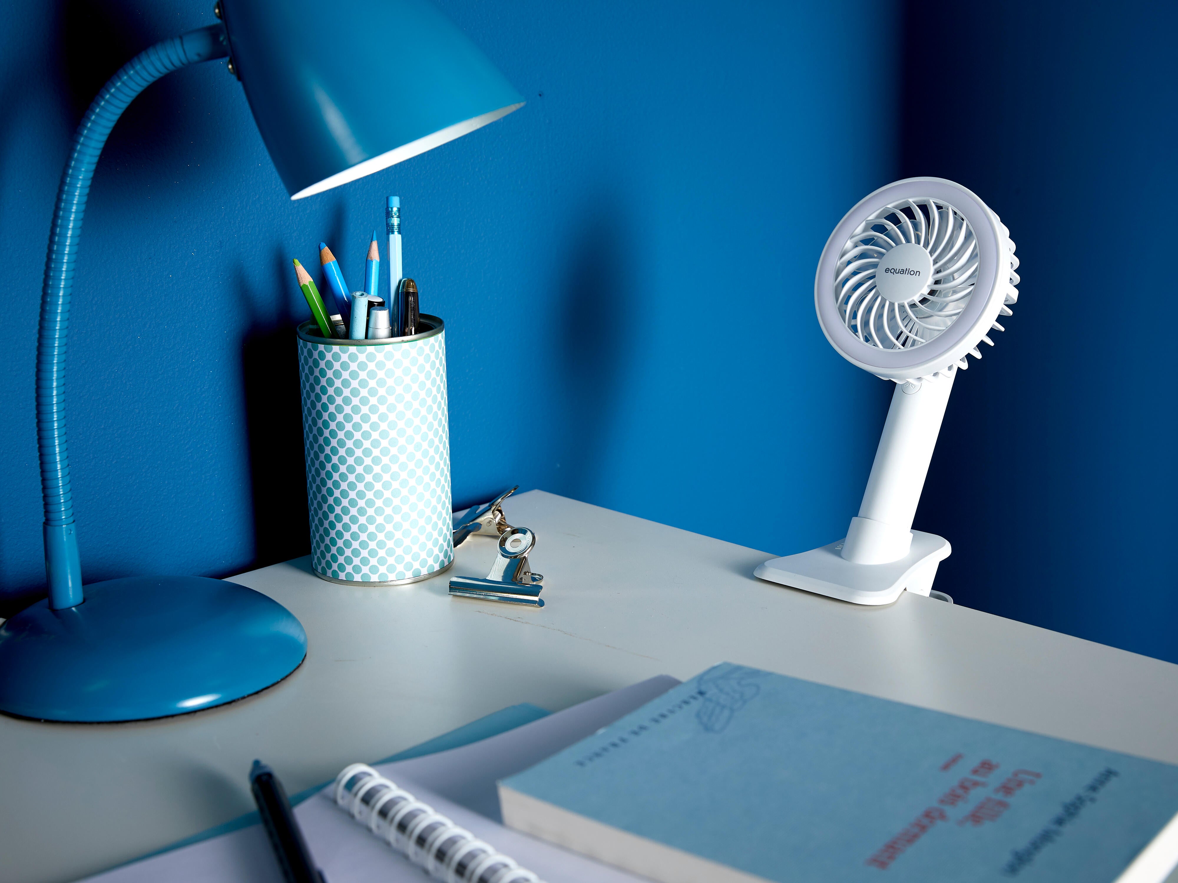 Ventoinha de mesa Equation pinça 3 velocidades 5W 10,1cm branco - 10