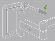 chave de caixa a apertar parafusos utilizados na instalação de um suporte de TV montado na parede