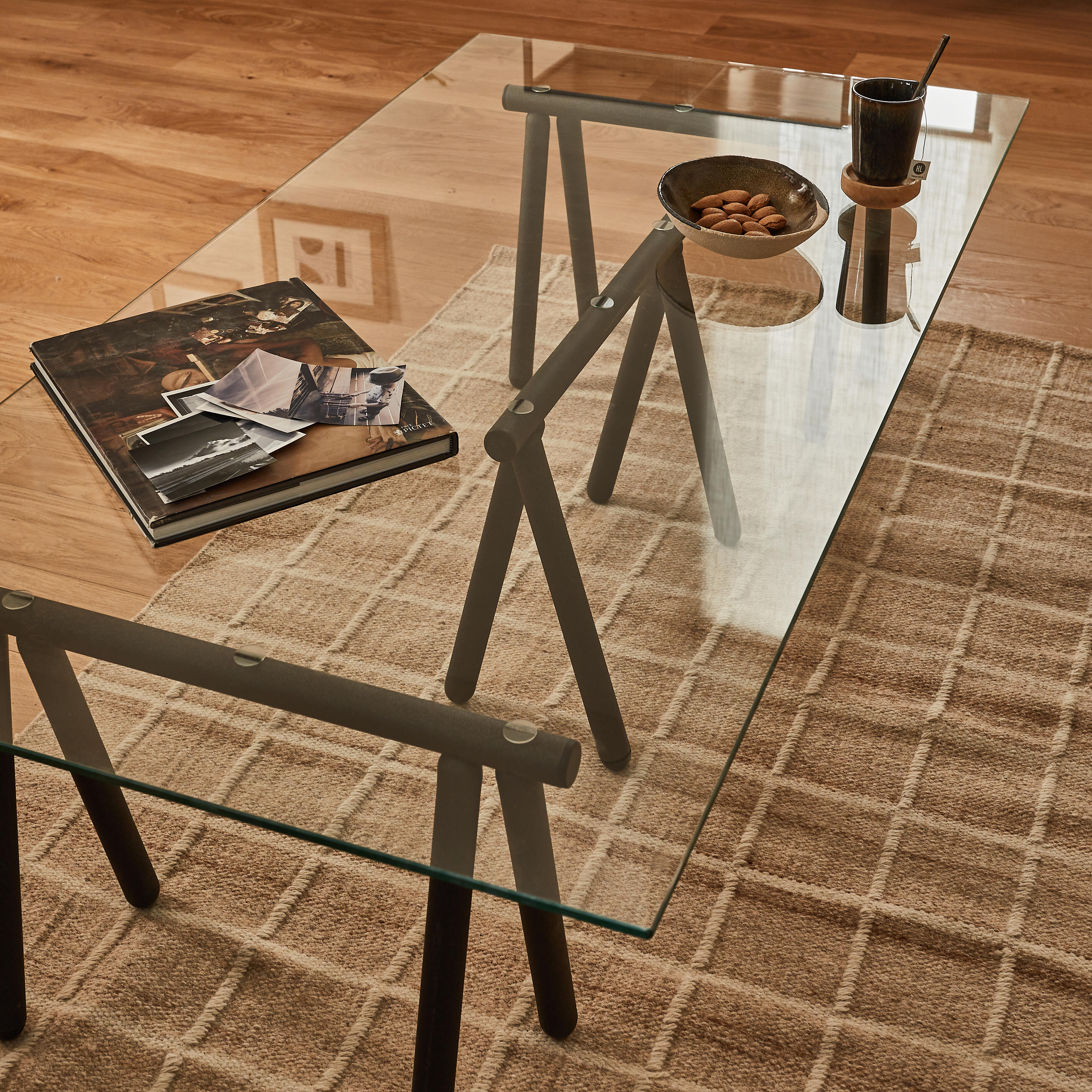 Tréteau acier français anthracite table basse Minnie RODET, H.35 x l.51 cm - 2