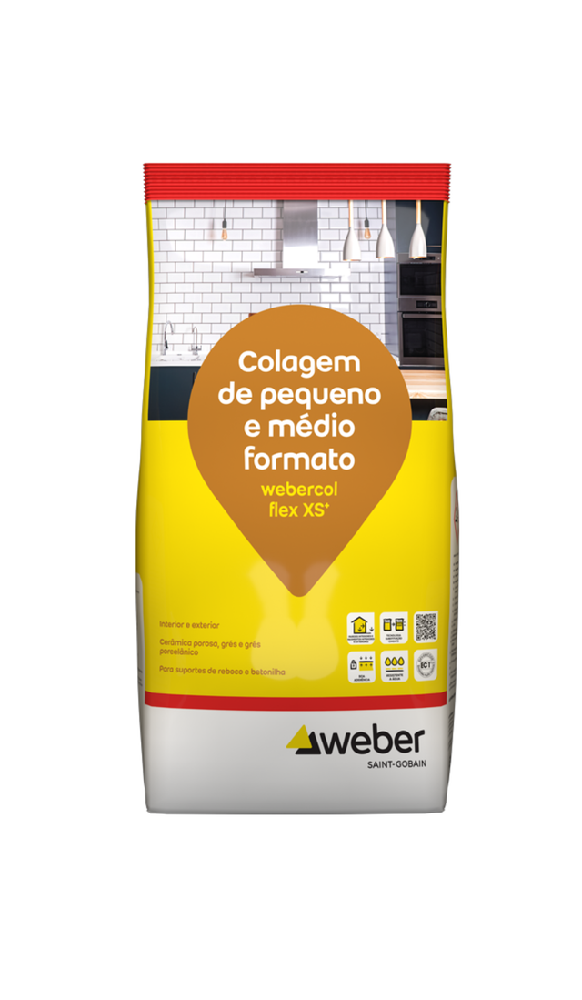 Cimento cola Webercol Flex XS+ interior e exterior 5kg cinza