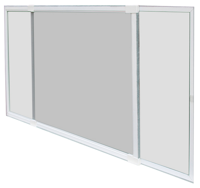 Mosquitera extensible 50x75-142cm de aluminio blanco para ventana tela de fibra vdrio negra