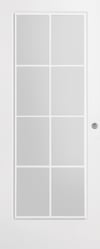 Puerta de interior corredera con cristal incluido estructura maciza serie Line Plus Marsella blanca acabado lacado con uñero anchura 72,5cm