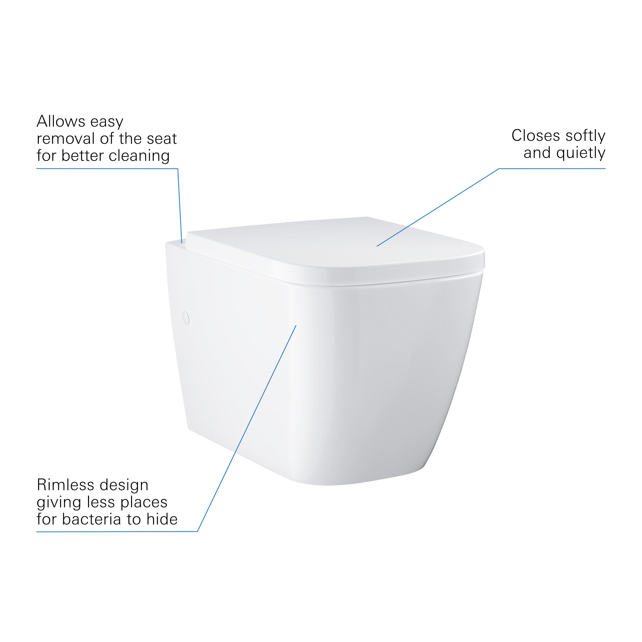 Sanita suspensa rimless com tampo branco Grohe Clova - 2