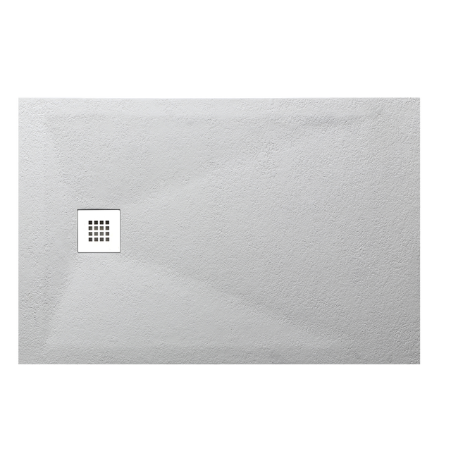 Piatto doccia in resina effetto pietra bianco L 100 x L 70 cm