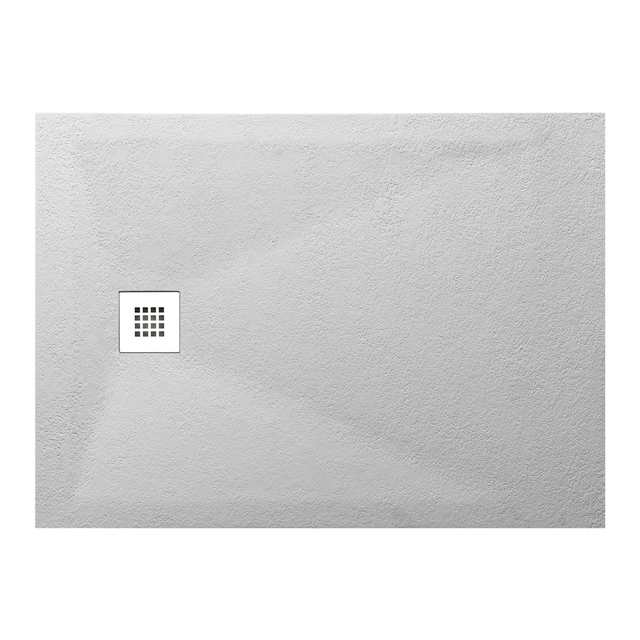 Piatto doccia in resina effetto pietra bianco L 100 x L 80 cm