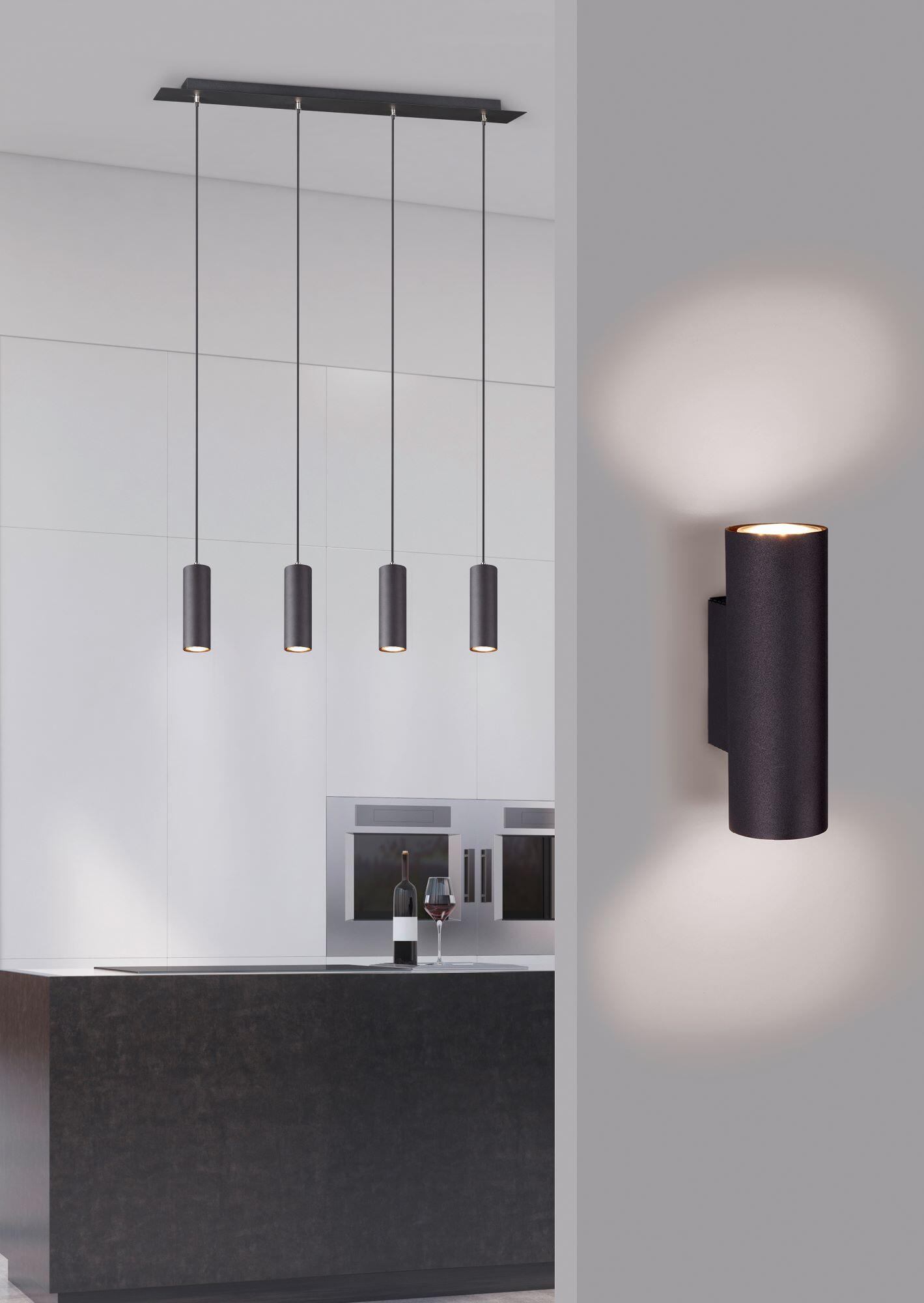 Candeeiro de teto suspenso MARLEY 4 LÂMPADAS GU10 PRETO - 5