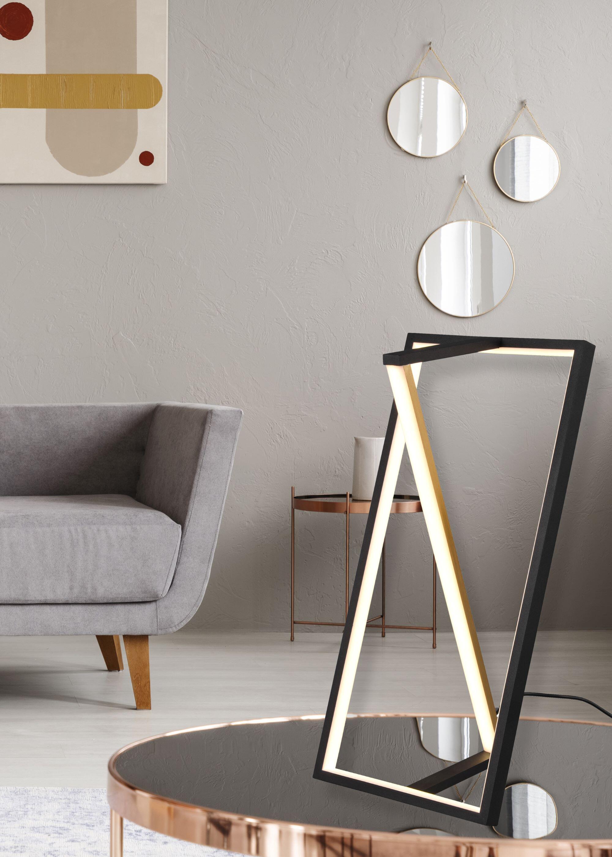 Flexo para escritorio led edge reality con estructura de acero negro luz neutra 4000k alimentación a red