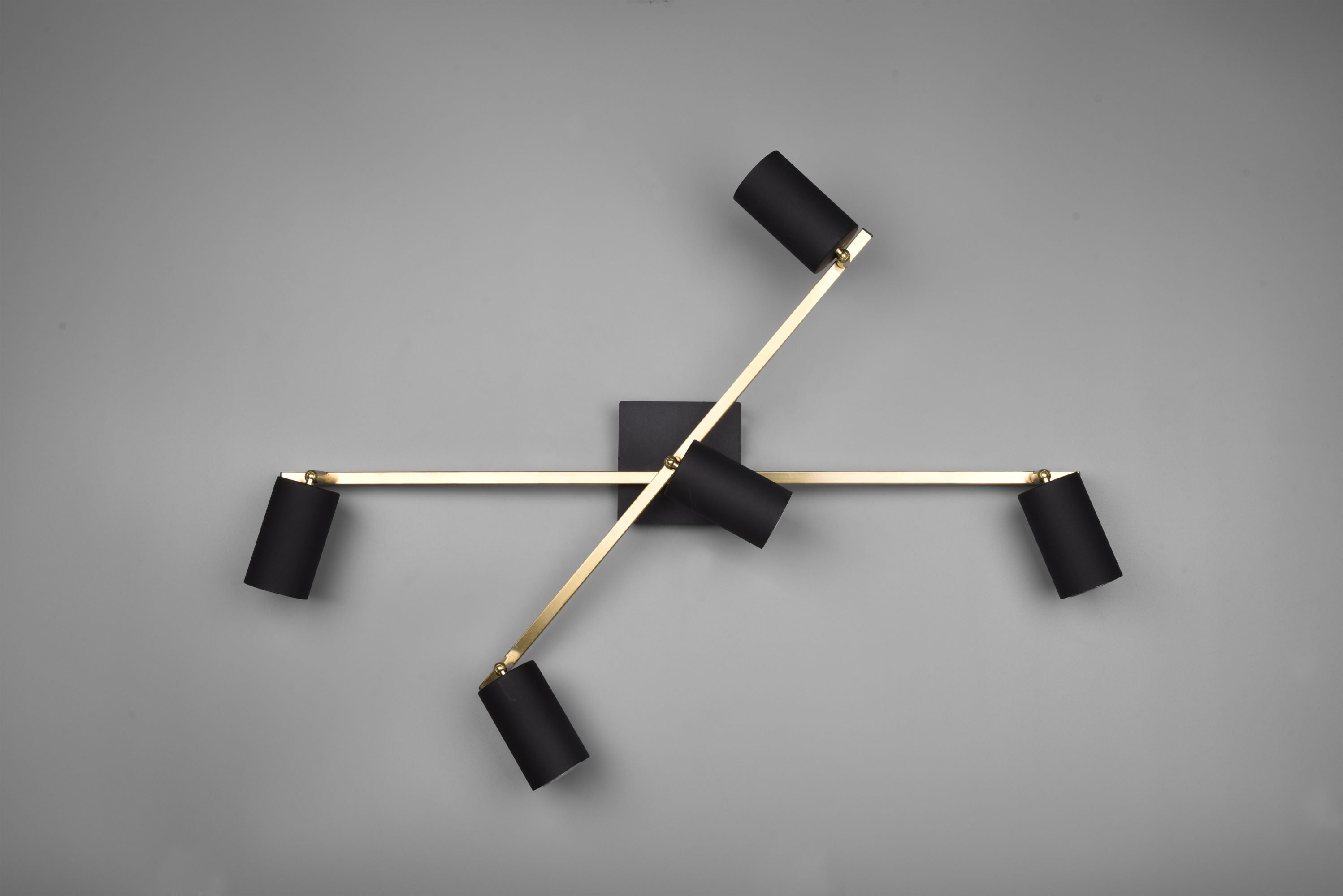 Candeeiro de teto MARLEY 5 LÂMPADAS GU10 35W PRETO/DOURADO - 12